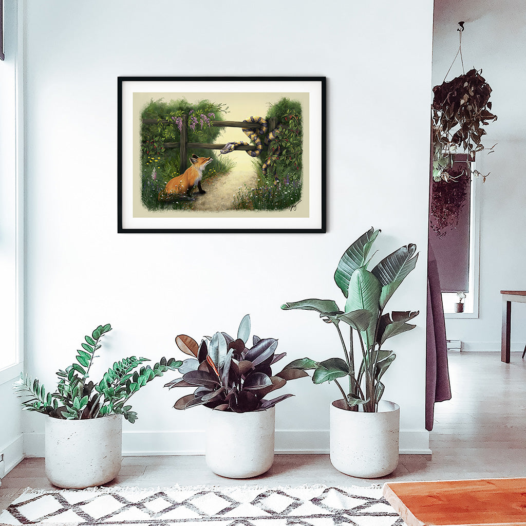 The Fox and the Snake | Storybook Illustration | Wall Art