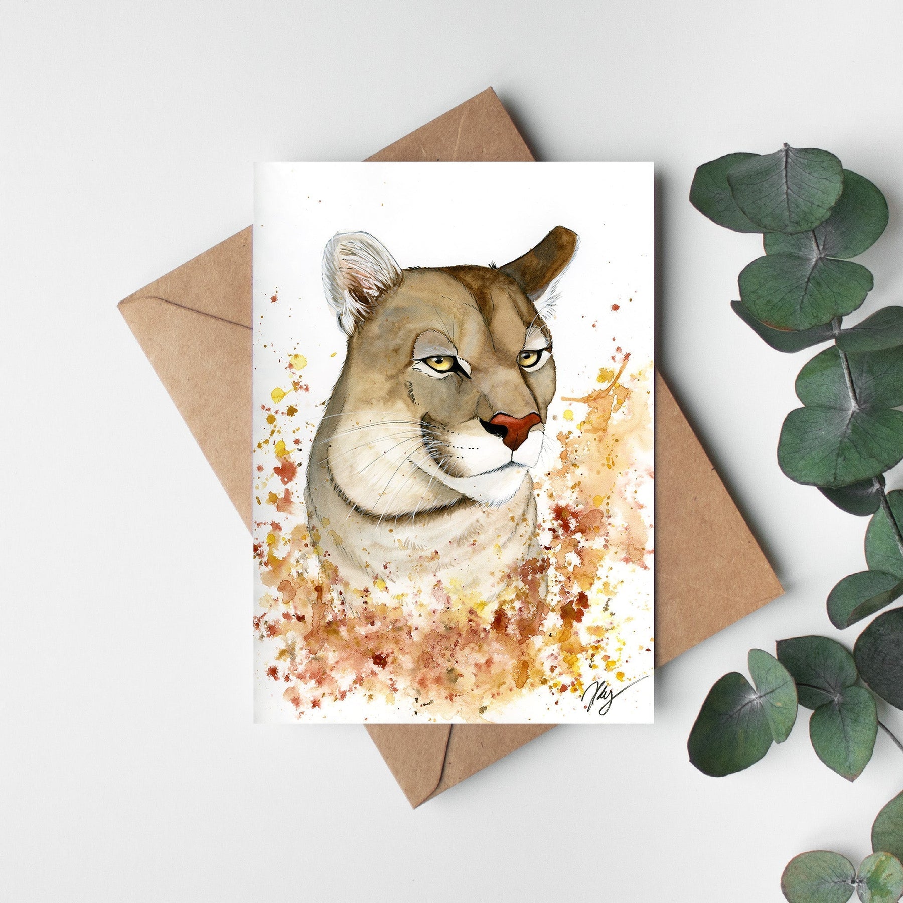 Big Cats | Watercolour Animal Art | Greeting card