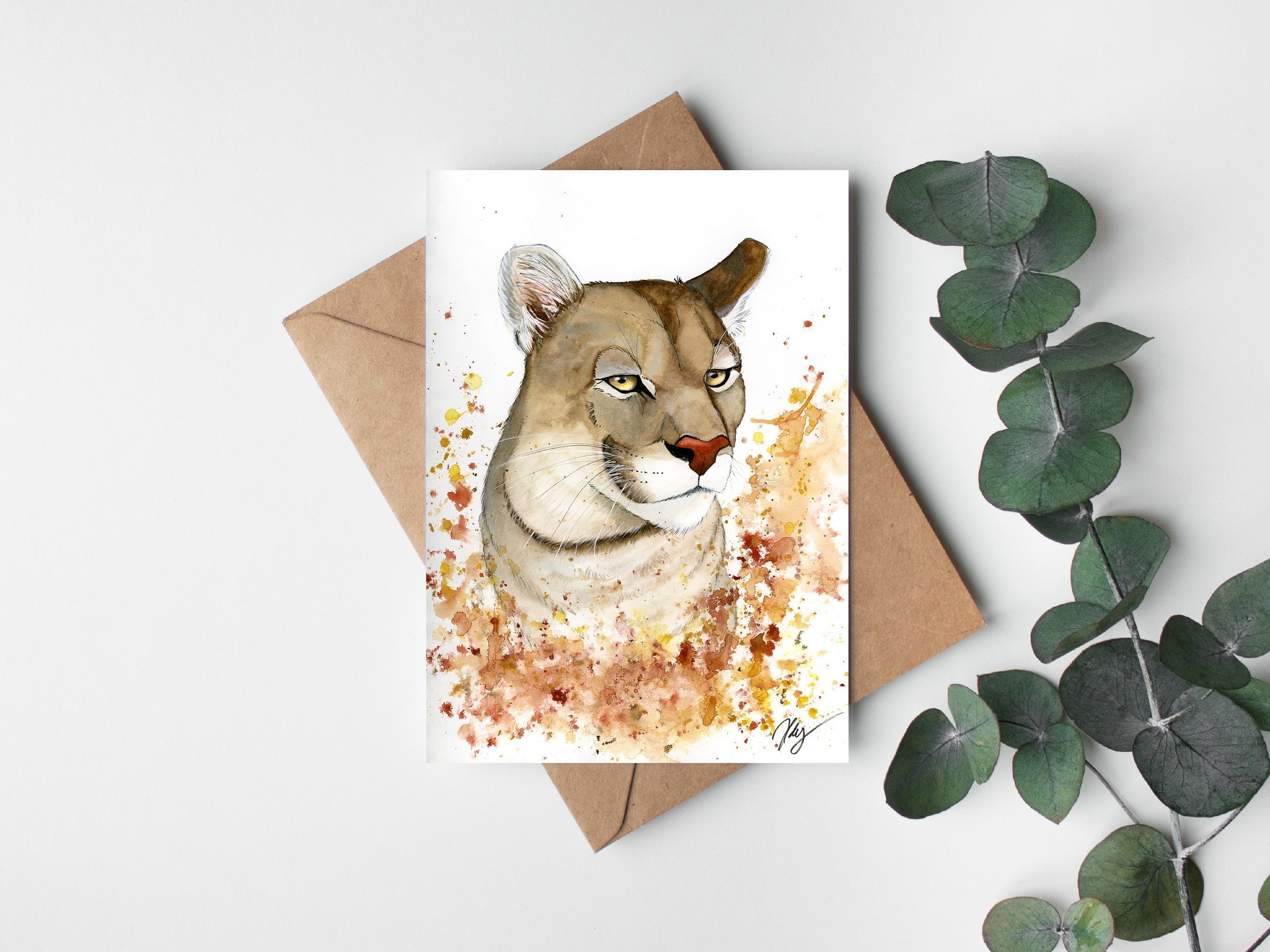 Big Cats | Watercolour Animal Art | Greeting card