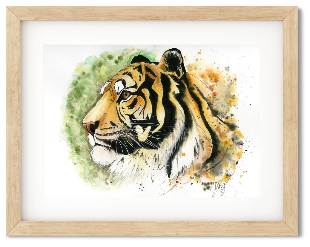 Tiger Watercolor Animal Print | Wildlife Illustration | Wall Art