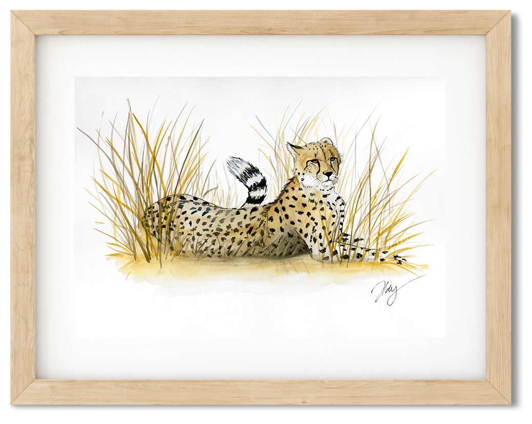 Cheetah Watercolor Animal Print | Wildlife Illustration | Wall Art