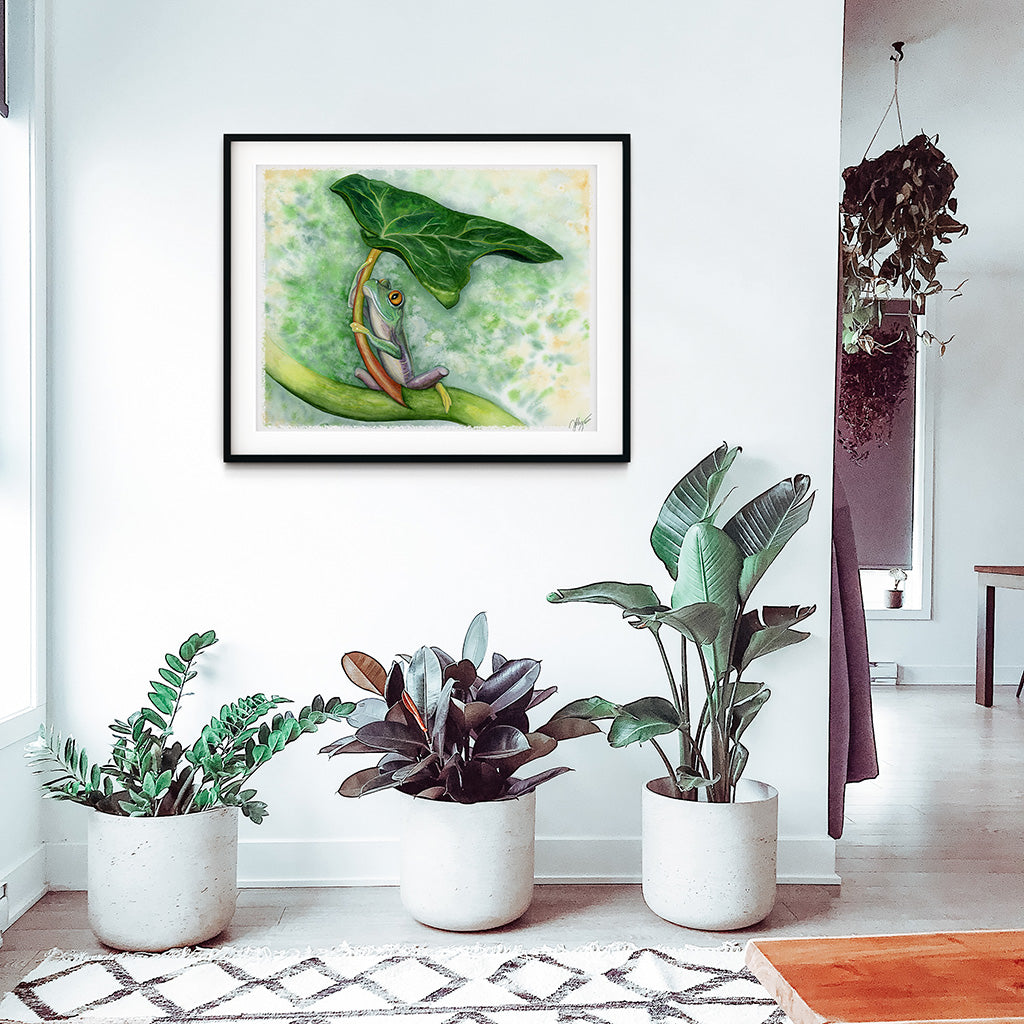 Green Tree Frog Watercolor Animal Print | Wildlife Illustration | Wall Art