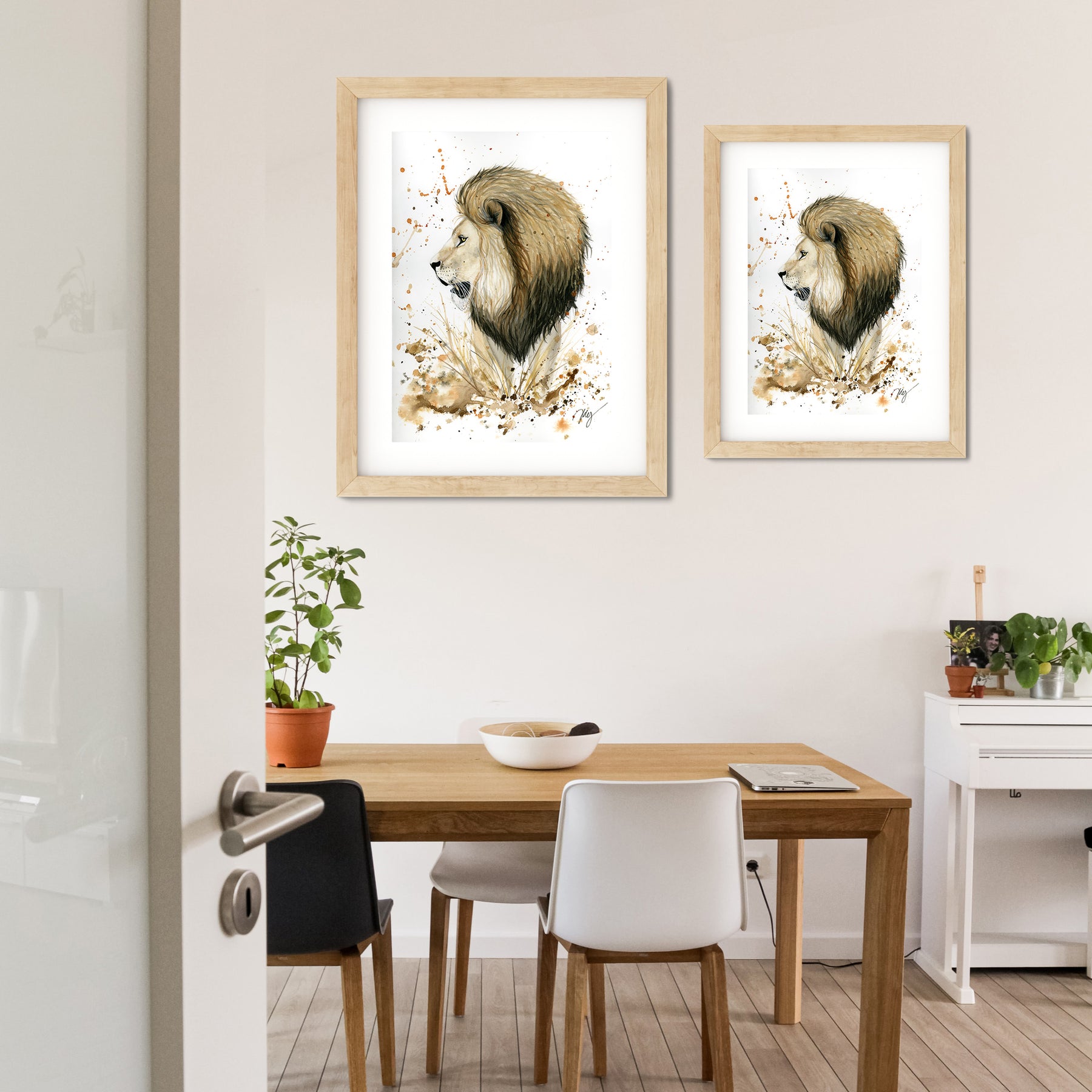 Lion Watercolor Animal Print | Wildlife Illustration | Wall Art