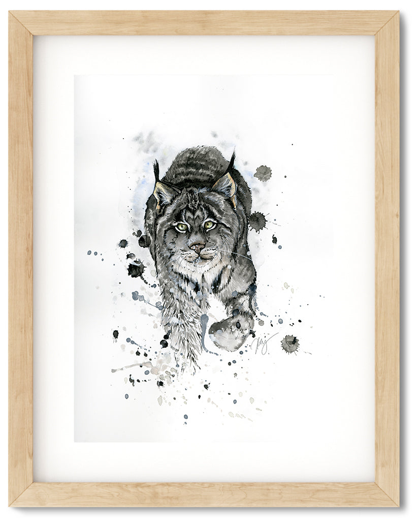 Lynx Watercolor Animal Print | Wildlife Illustration | Wall Art