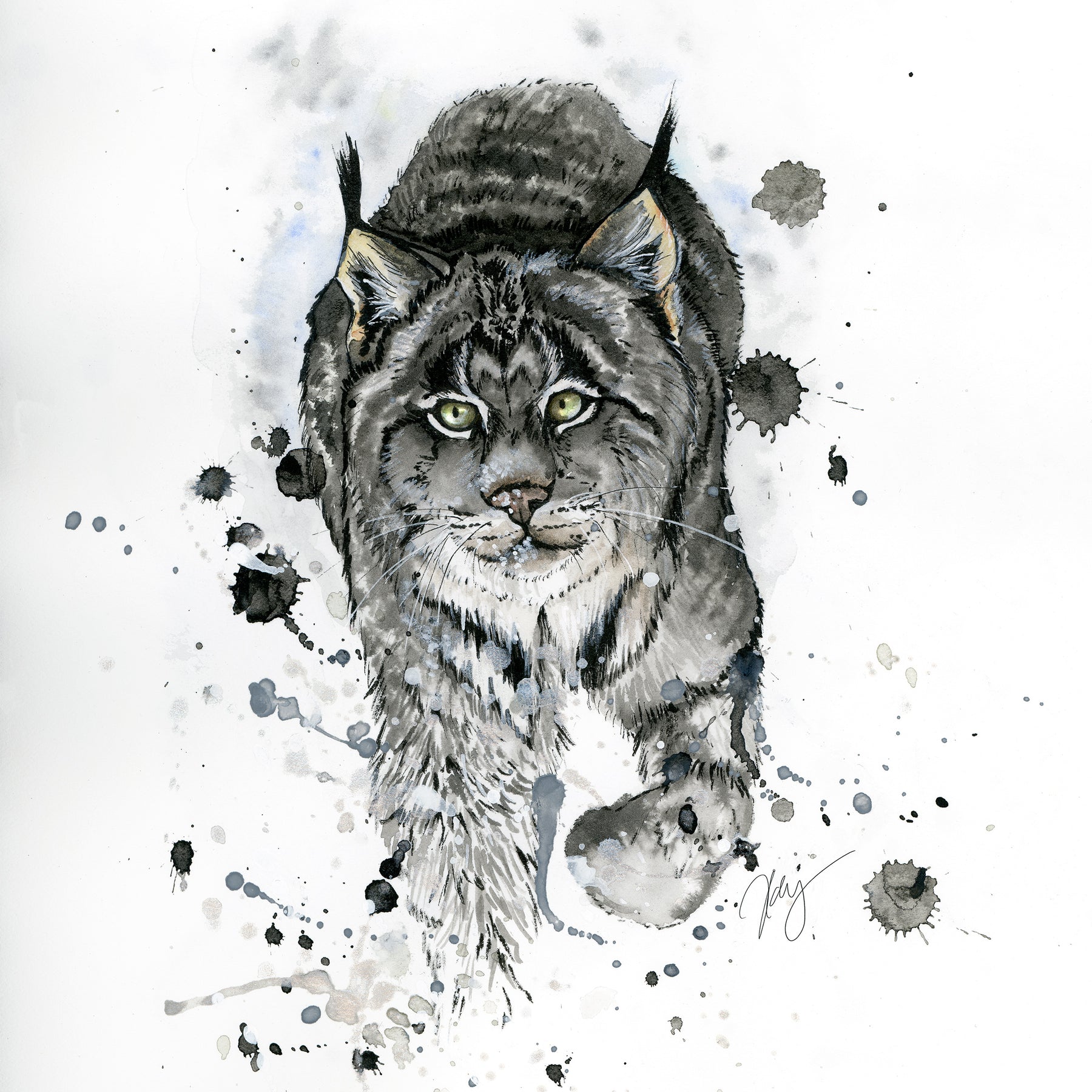 Lynx Watercolor Animal Print | Wildlife Illustration | Wall Art