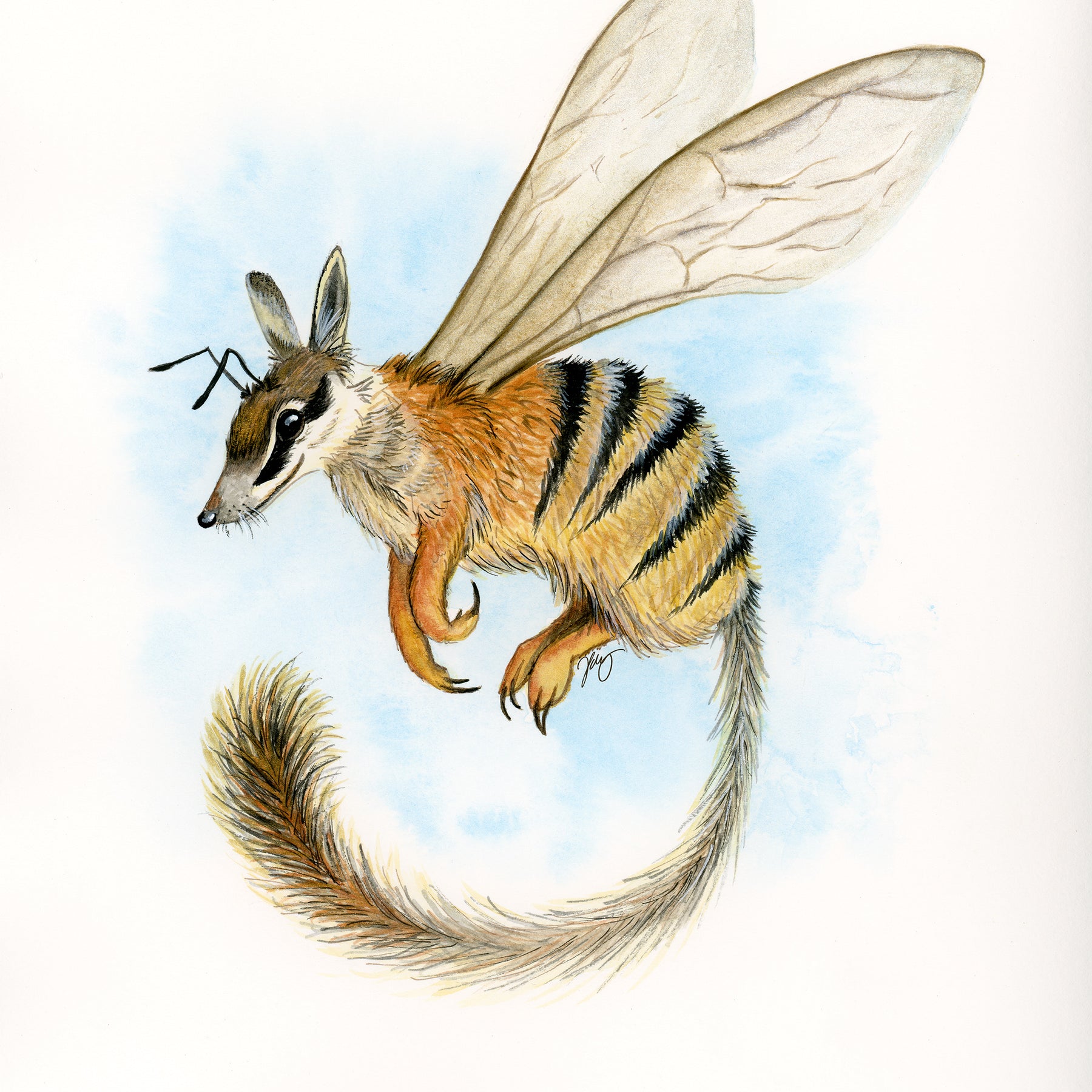 Numbee Watercolor Animal Print | Wildlife Illustration | Wall Art | Fantasy Art