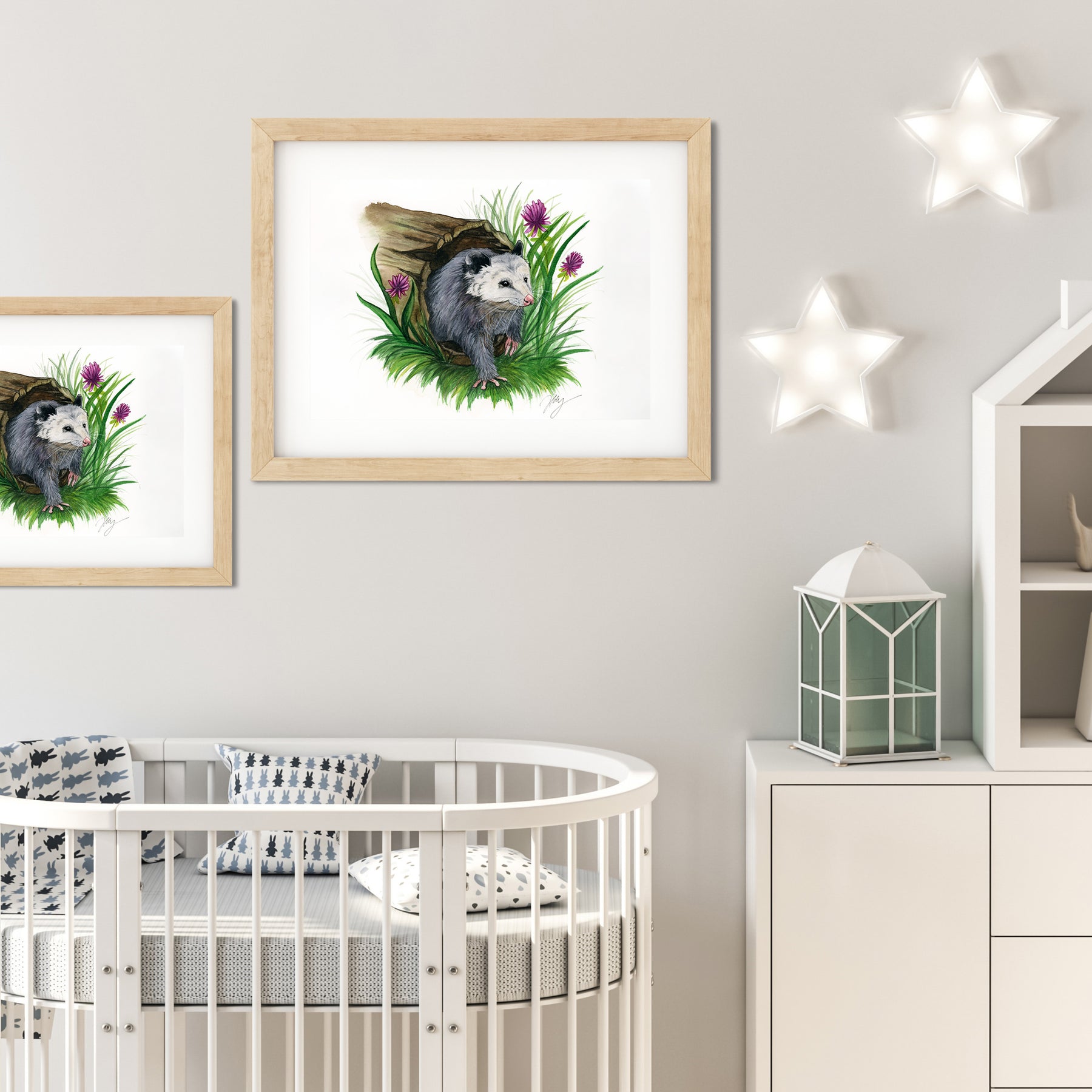 Opossum Watercolor Animal Print | Wildlife Illustration | Wall Art