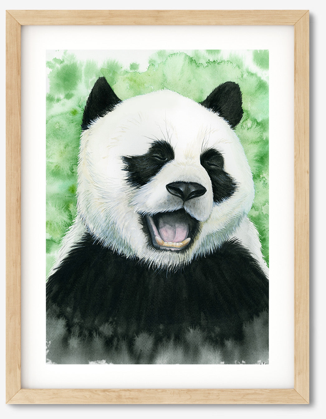 Laughing Panda Original Watercolor Animal Art | Wildlife Illustration | Wall Art
