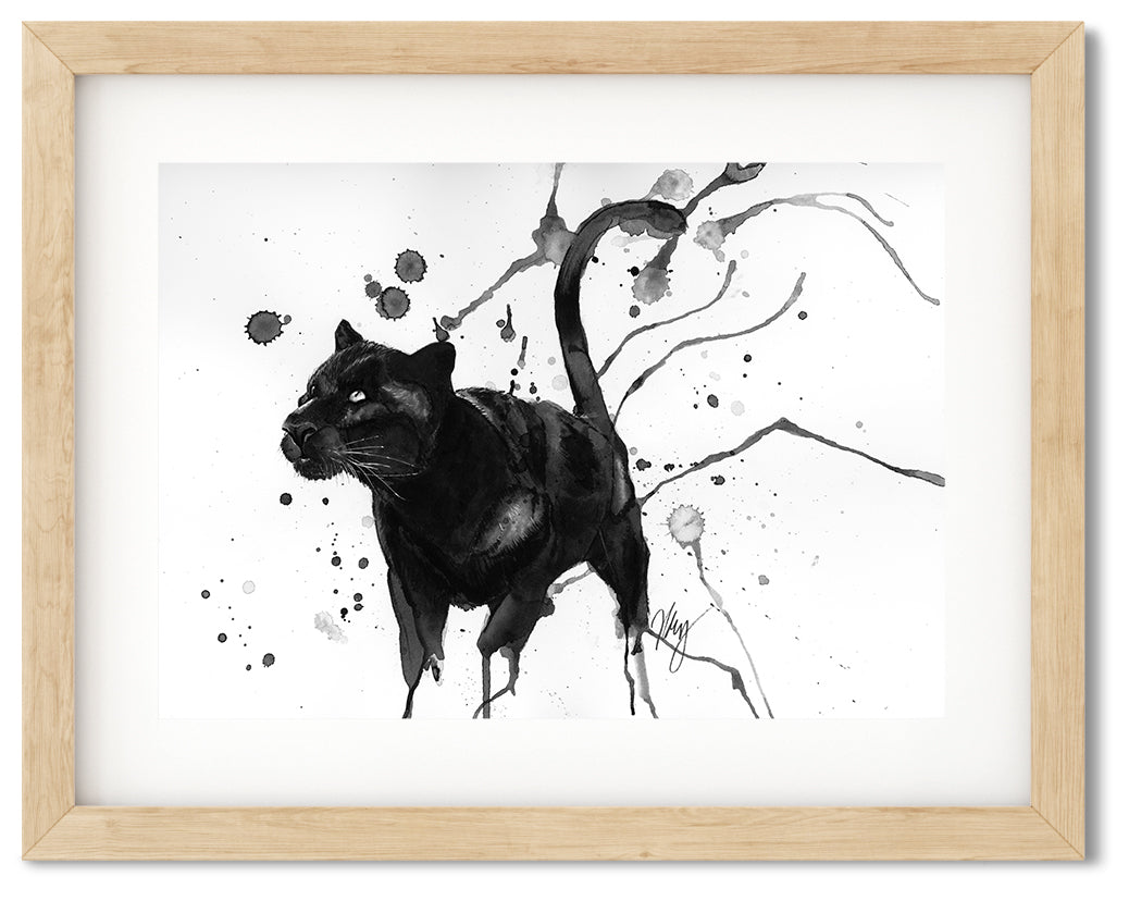 Panther Watercolor Animal Print | Wildlife Illustration | Wall Art