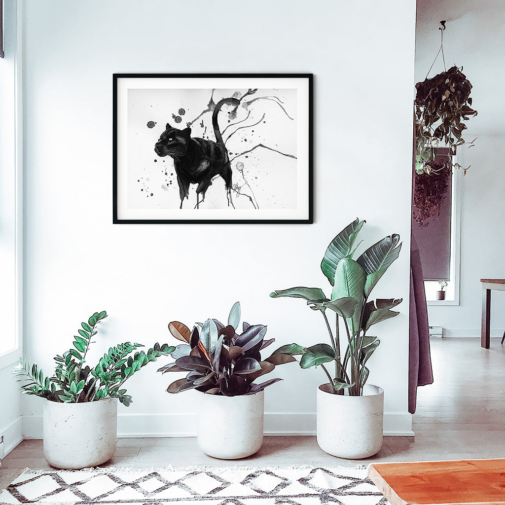 Panther Watercolor Animal Print | Wildlife Illustration | Wall Art