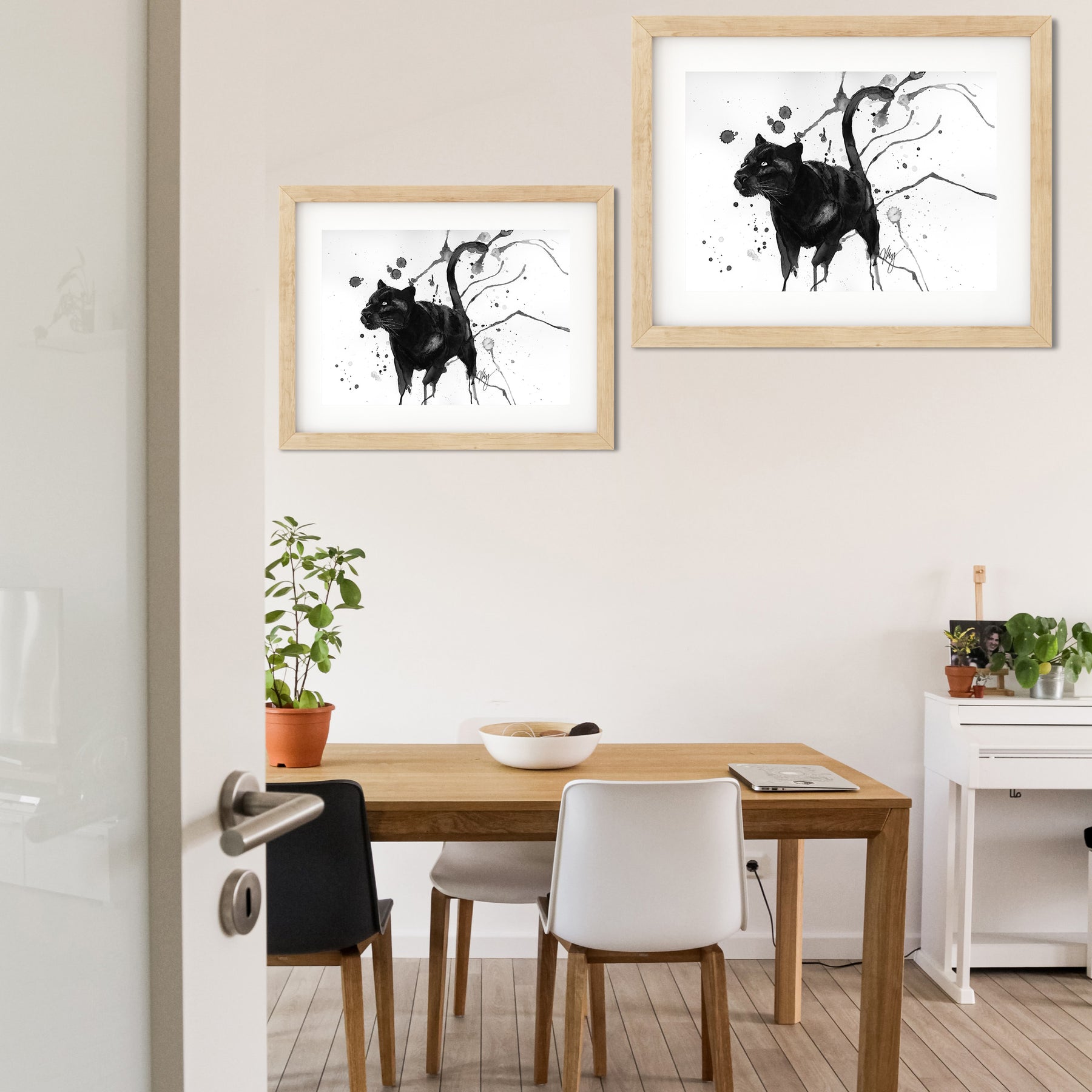Panther Watercolor Animal Print | Wildlife Illustration | Wall Art