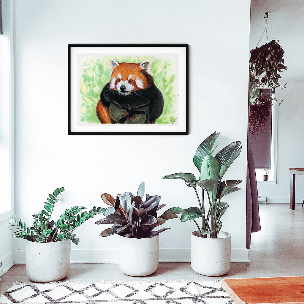 Red Panda Original Watercolor Animal Art | Wildlife Illustration | Wall Art