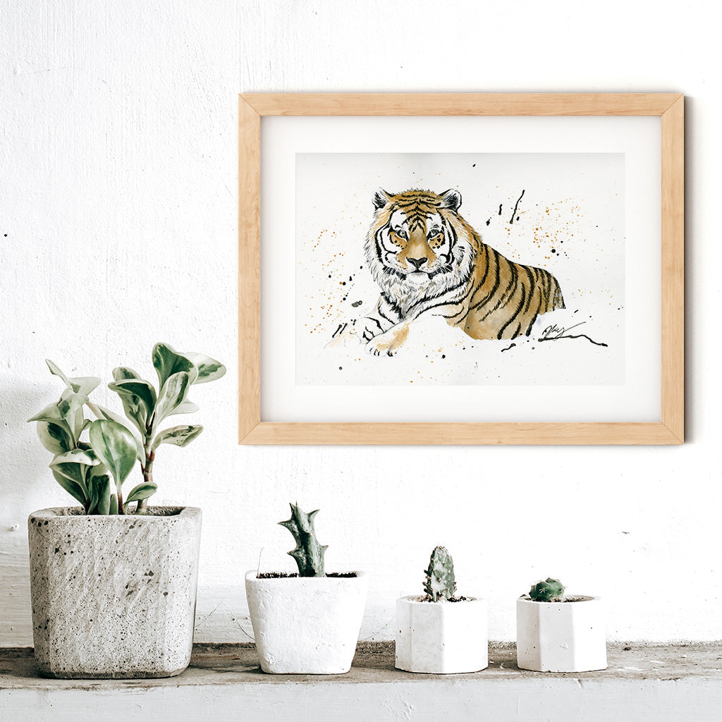 Tiger Watercolor Animal Print | Wildlife Illustration | Wall Art