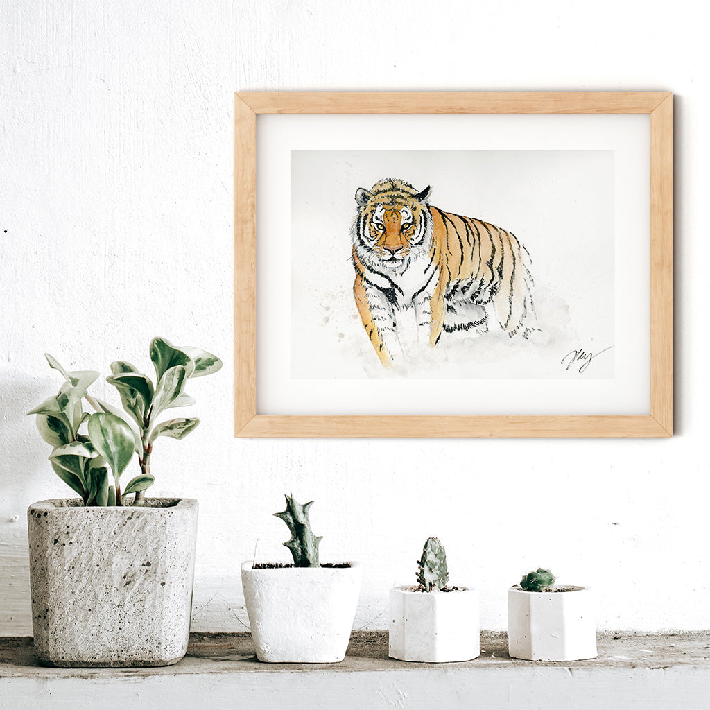 Tiger Watercolor Animal Print | Wildlife Illustration | Wall Art