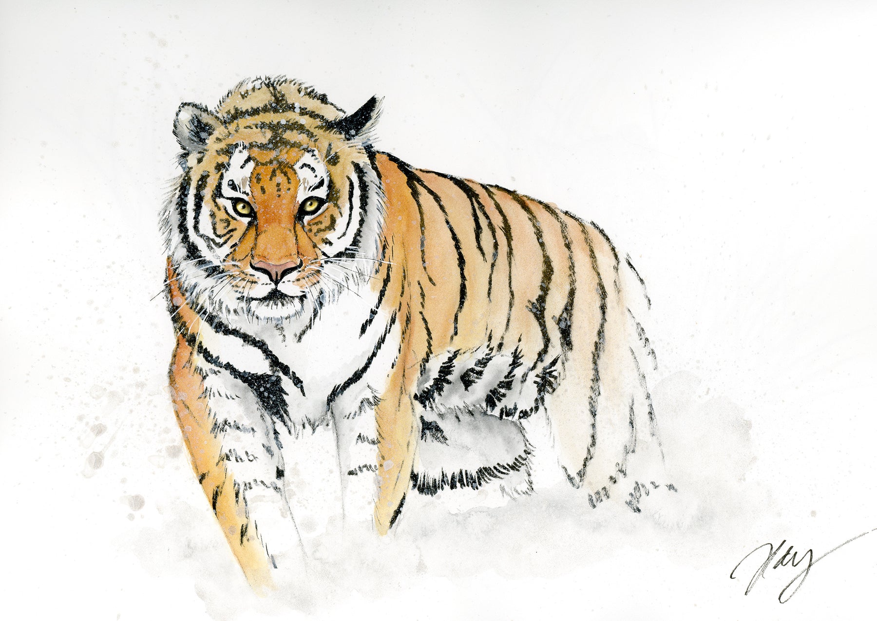 Tiger Watercolor Animal Print | Wildlife Illustration | Wall Art