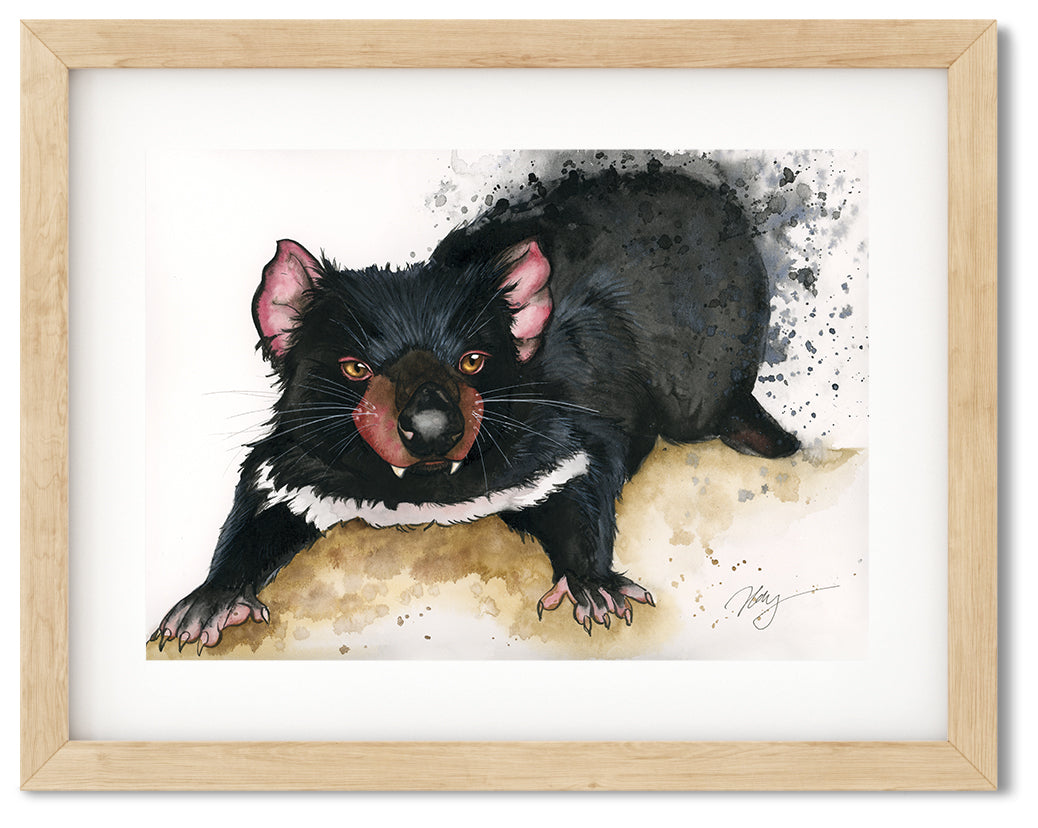 Tasmanian Devil Watercolor Animal Print | Wildlife Illustration | Wall Art
