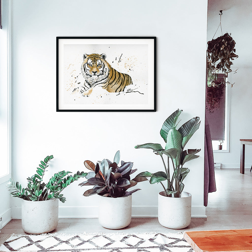 Tiger Watercolor Animal Print | Wildlife Illustration | Wall Art