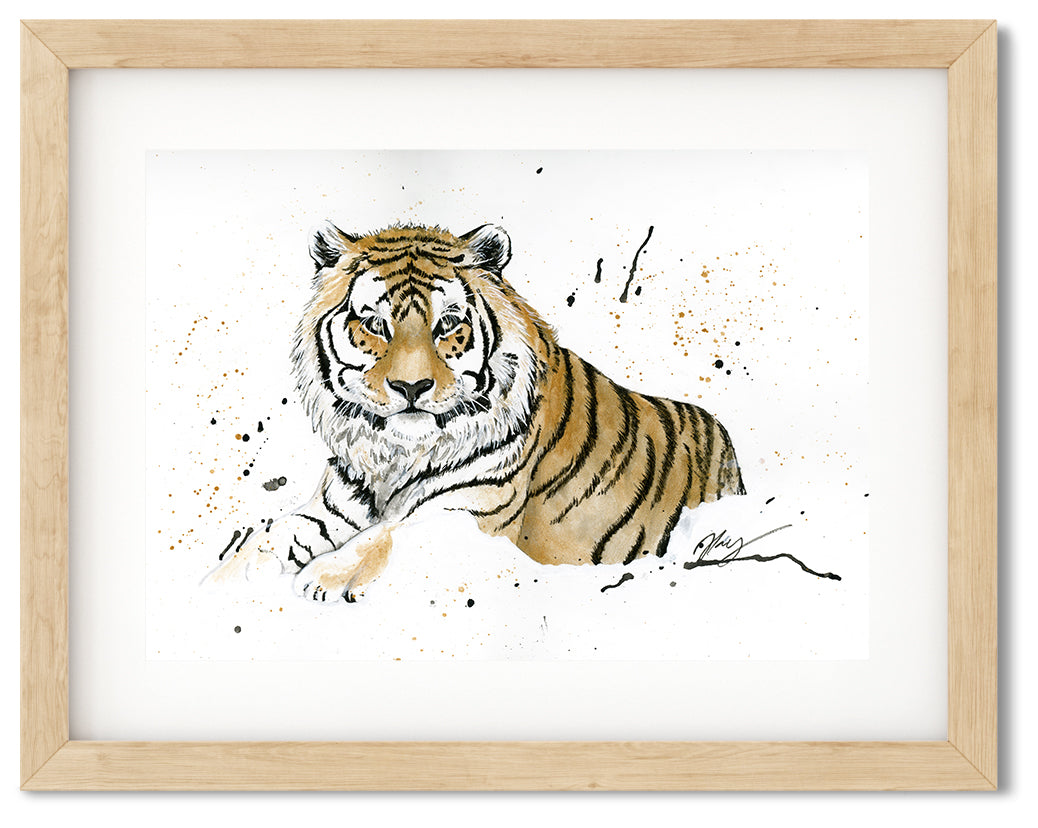 Tiger Watercolor Animal Print | Wildlife Illustration | Wall Art