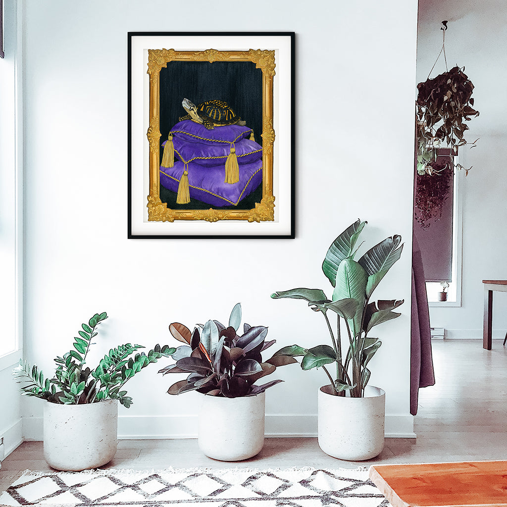 Whimsical Turtle Art Print | Watercolour Illustration | Wall Art