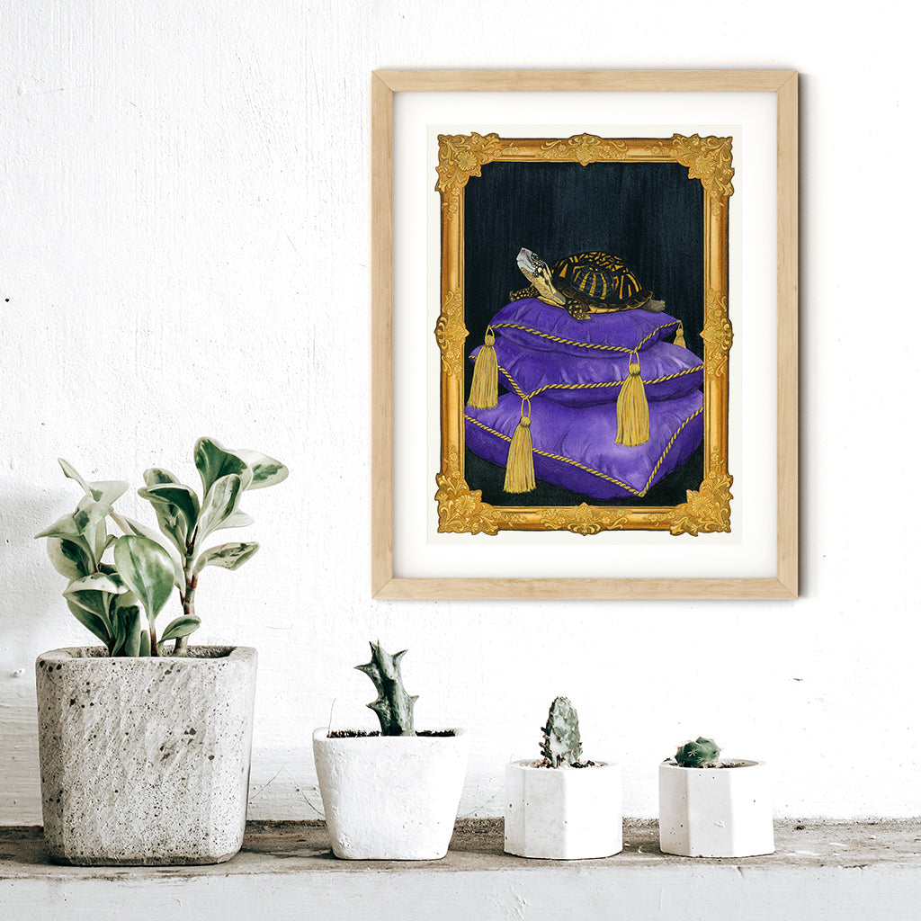 The Turtle King Original Art | Watercolour Illustration | Wall Art