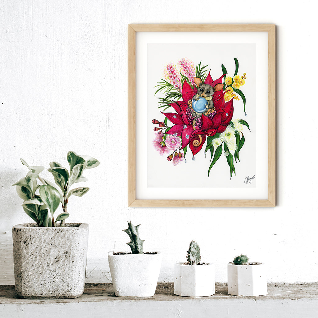 Mountain Pygmy Possum Art Marker Animal Print | Wildlife Illustration | Wall Art