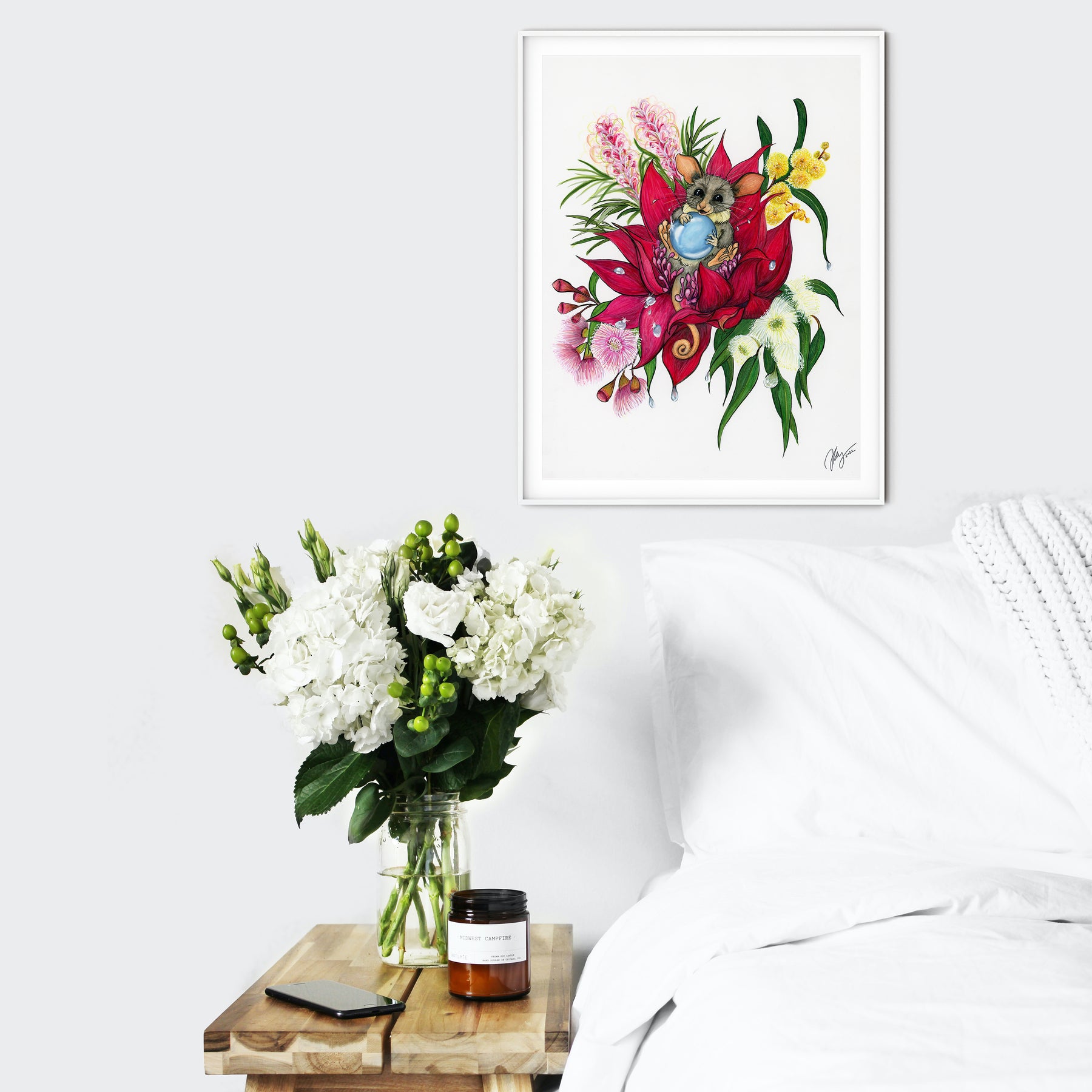 Mountain Pygmy Possum Art Marker Animal Print | Wildlife Illustration | Wall Art