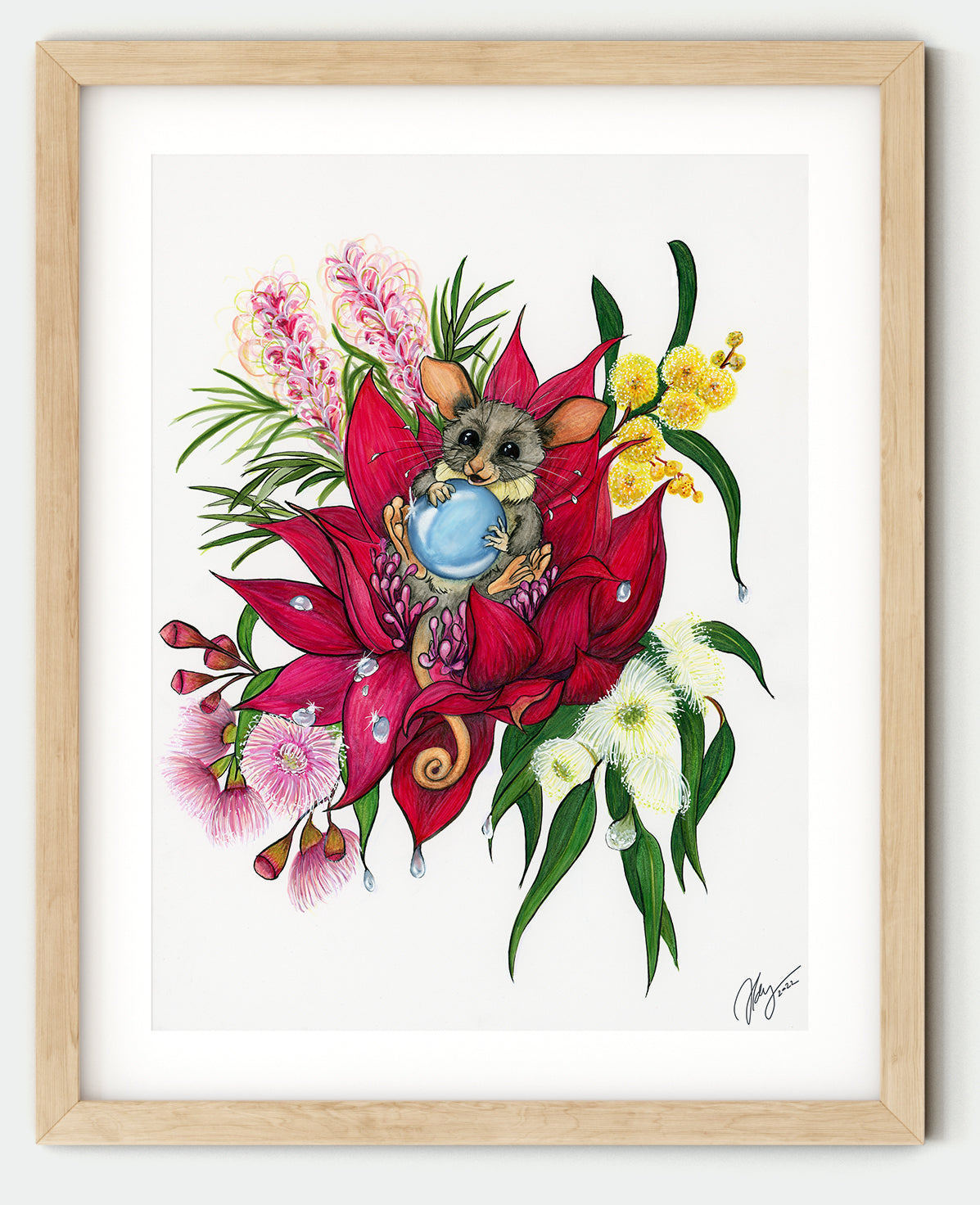 Mountain Pygmy Possum Art Marker Animal Print | Wildlife Illustration | Wall Art