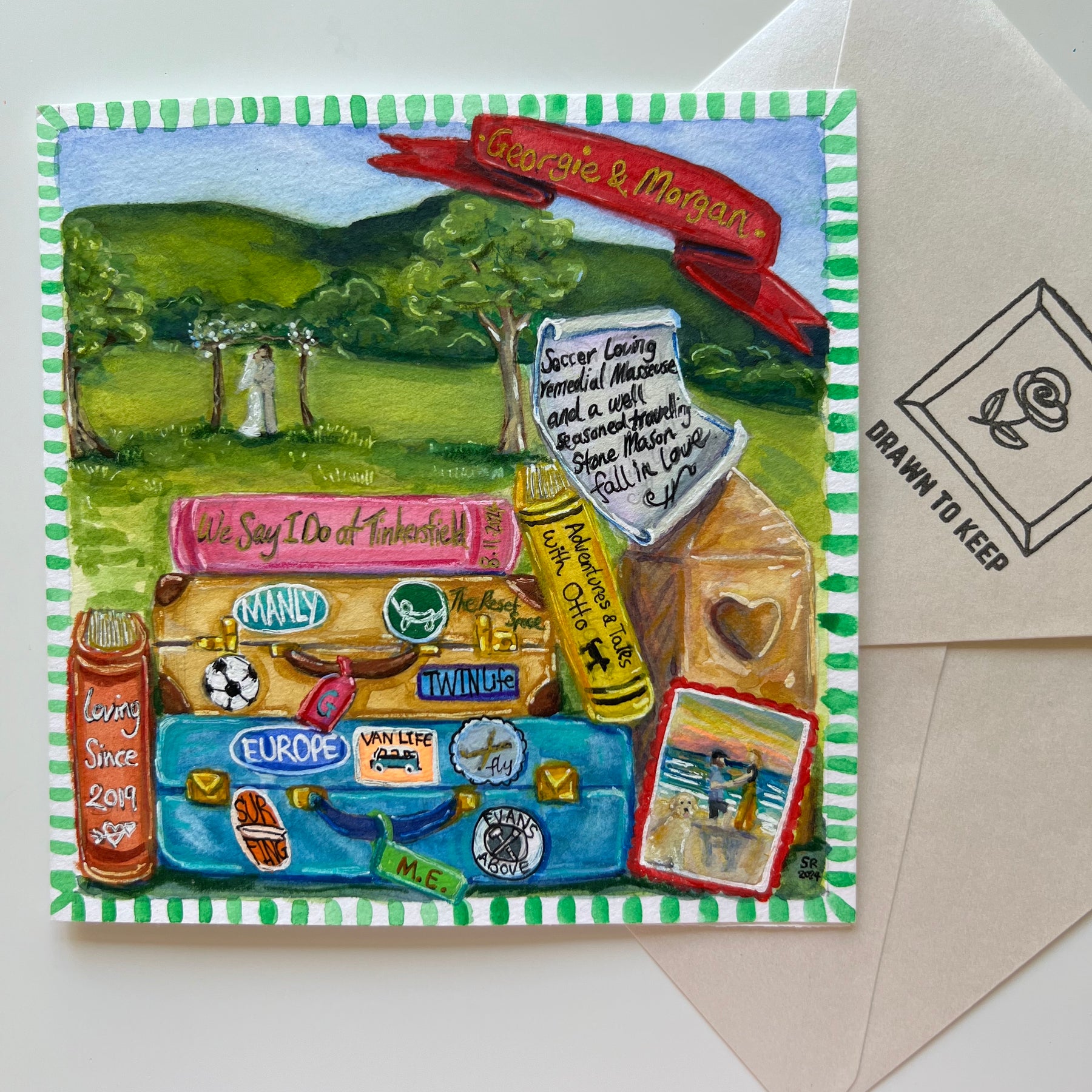 Custom watercolour | Personalised Gift | Celebrate Love Story