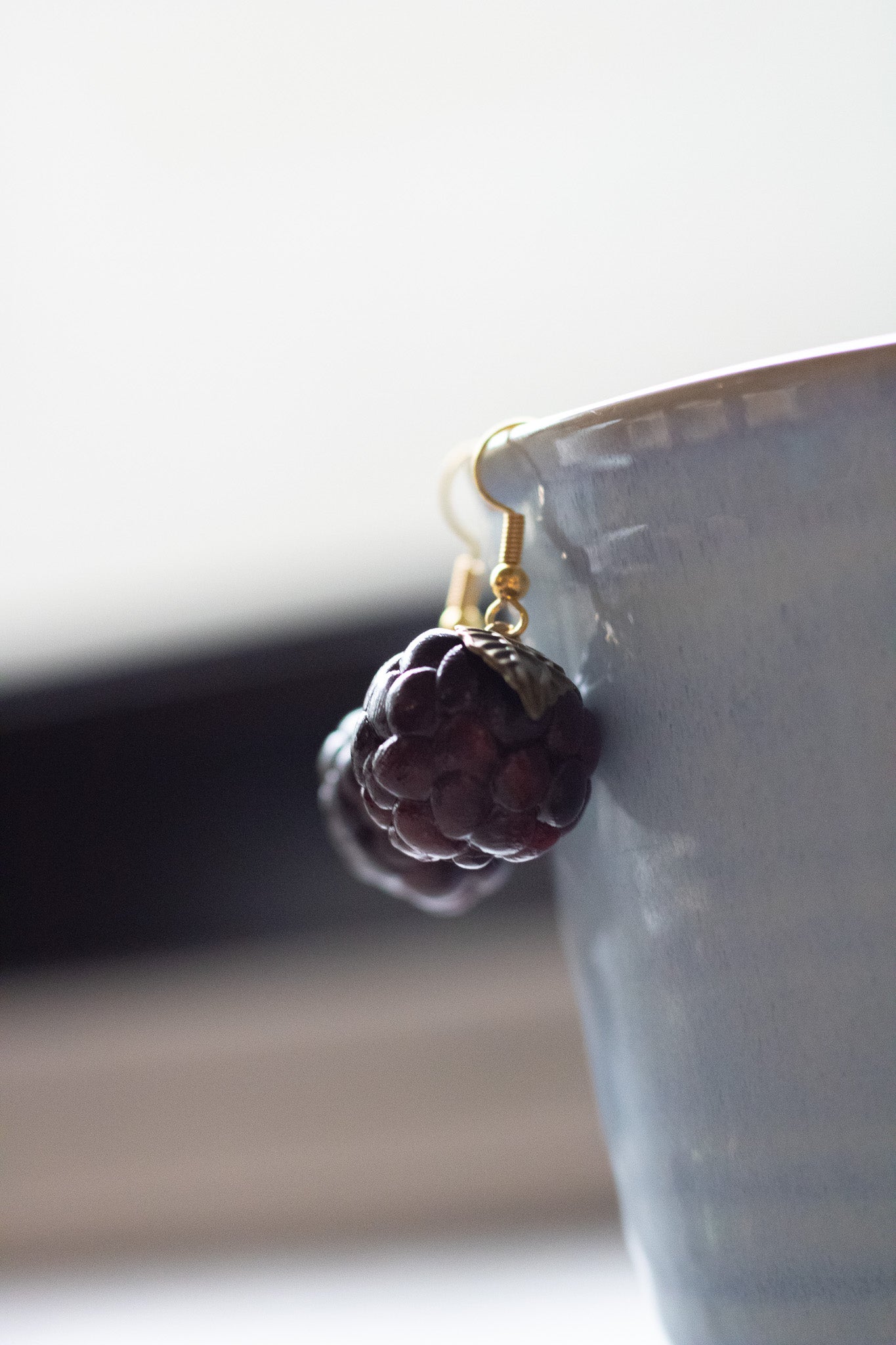 Blackberry Gold Dangle Earrings