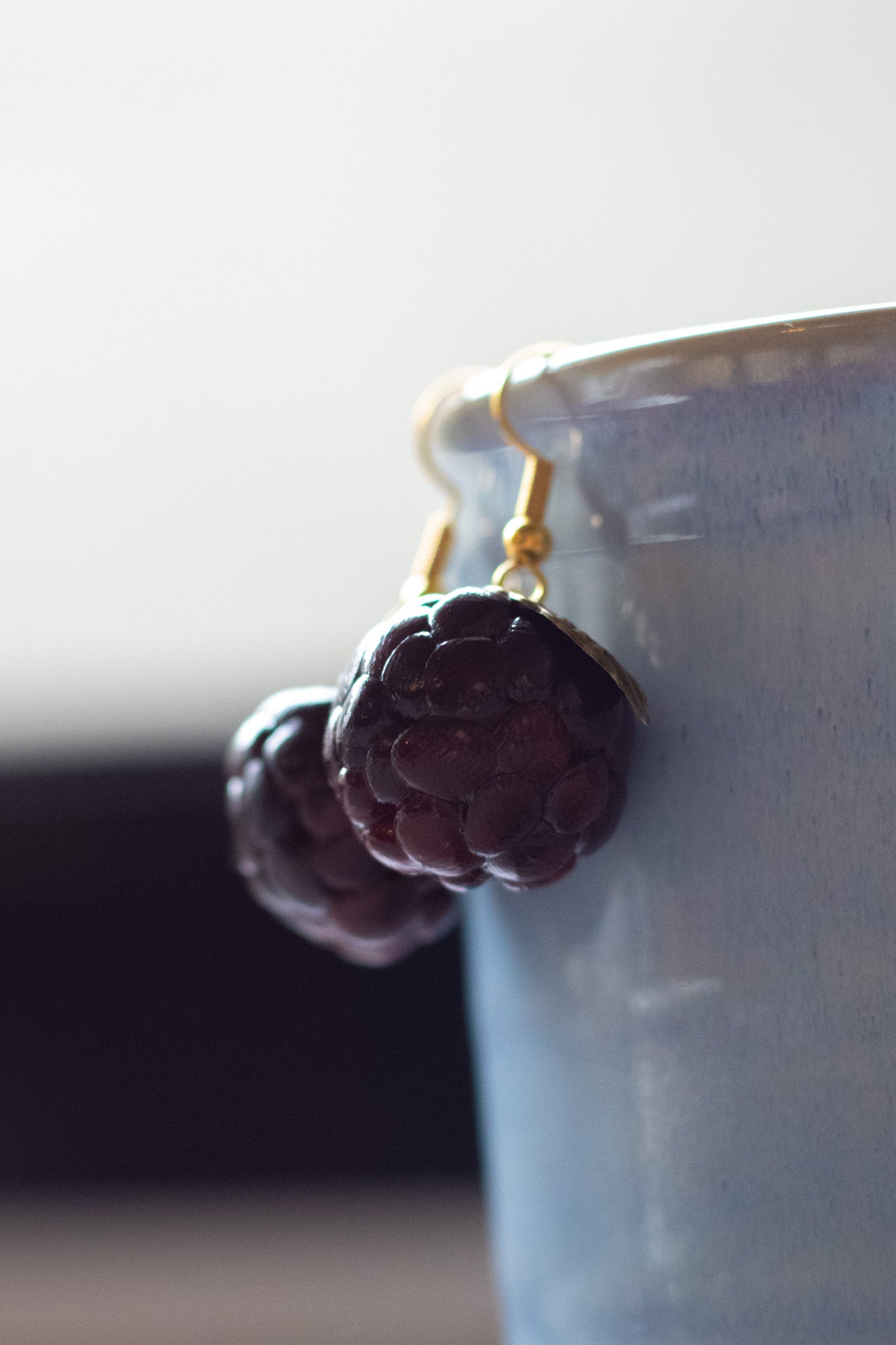 Blackberry Gold Dangle Earrings