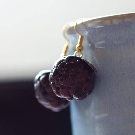 Blackberry Gold Dangle Earrings