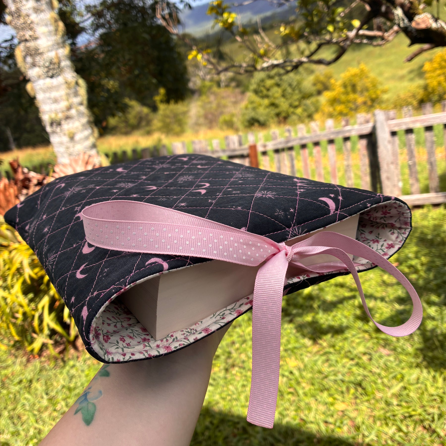 Large Book Sleeve (Black & Pink Celestial)