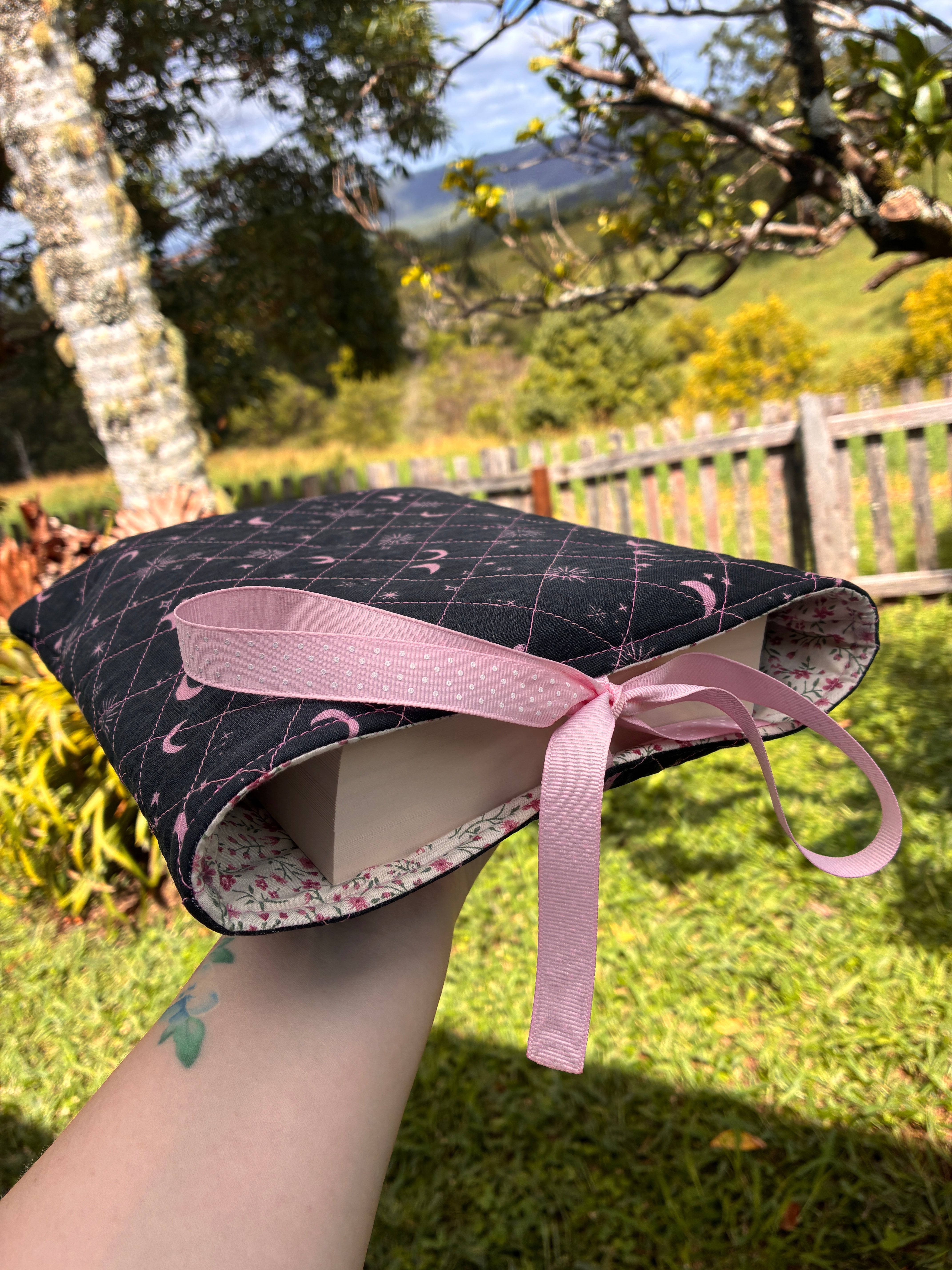 Large Book Sleeve (Black & Pink Celestial)
