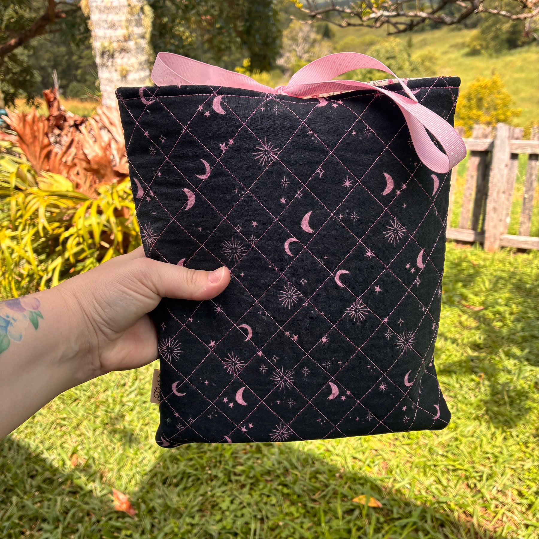 Large Book Sleeve (Black & Pink Celestial)