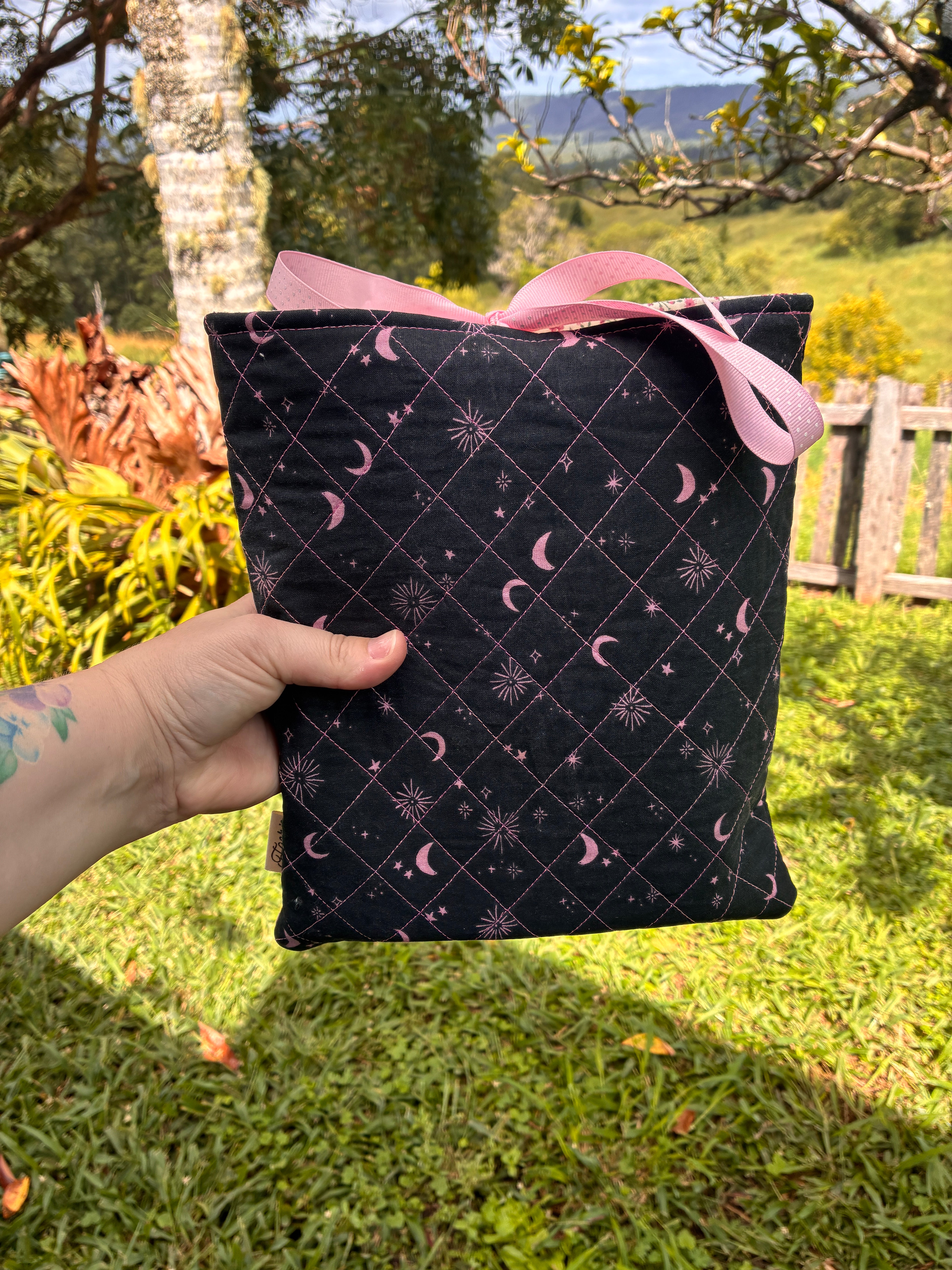 Large Book Sleeve (Black & Pink Celestial)