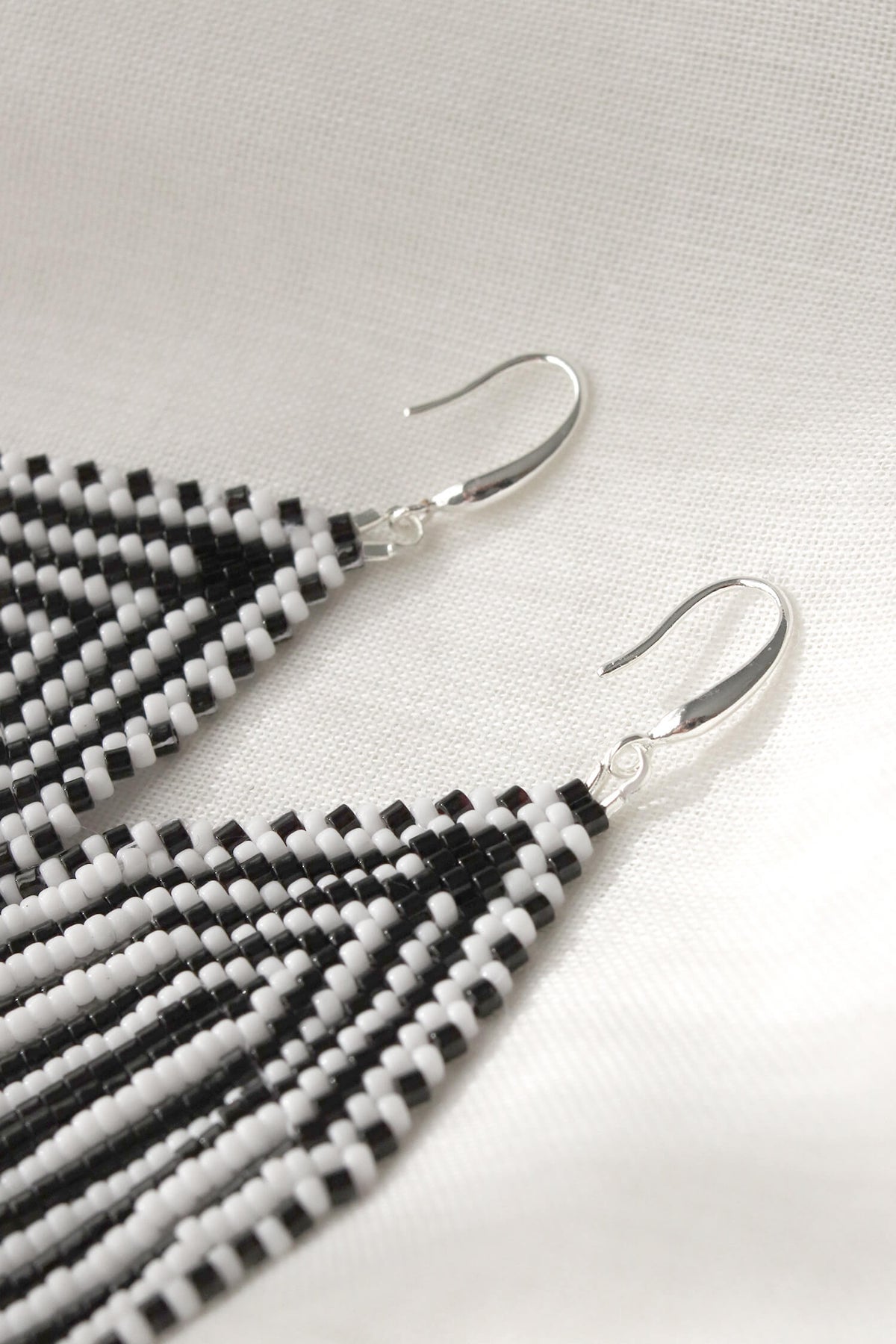 Saffron Threads Beaded Drops Earring
