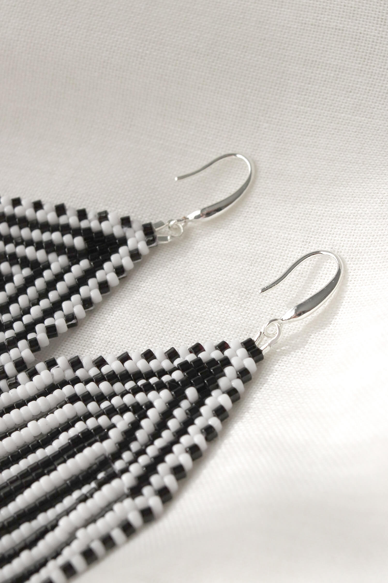 Saffron Threads Beaded Drops Earring