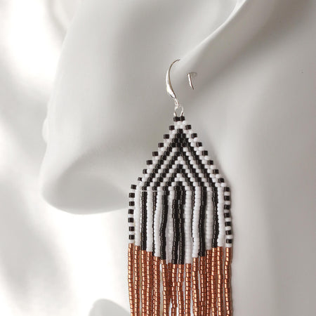 Saffron Threads Beaded Drops Earring