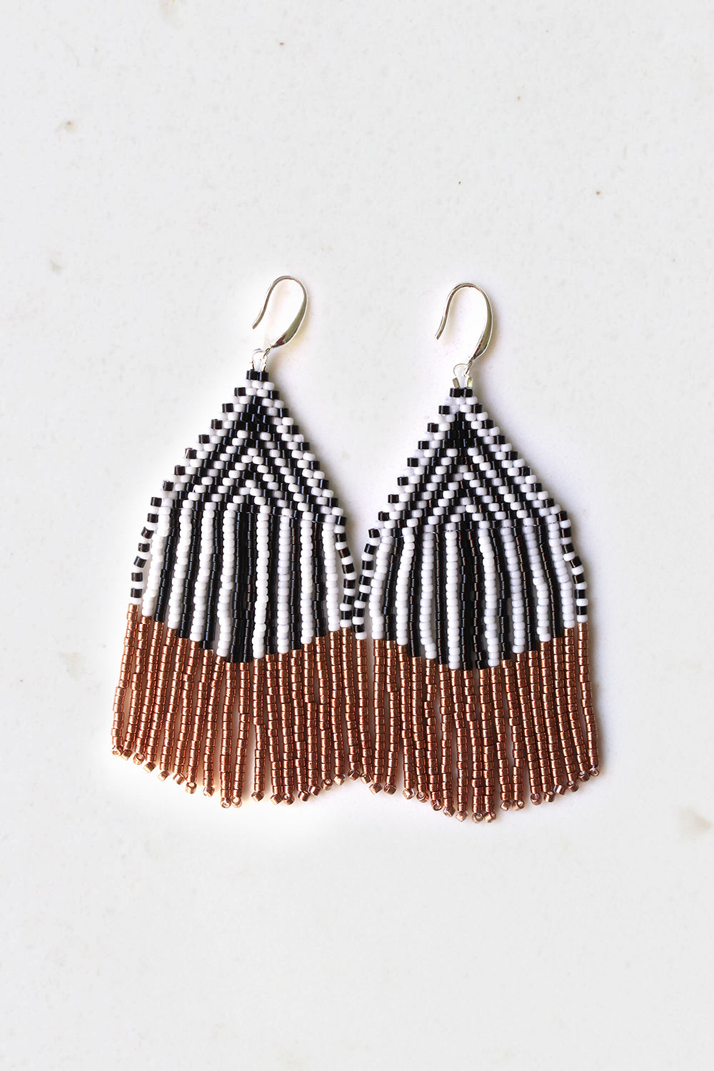 Saffron Threads Beaded Drops Earring