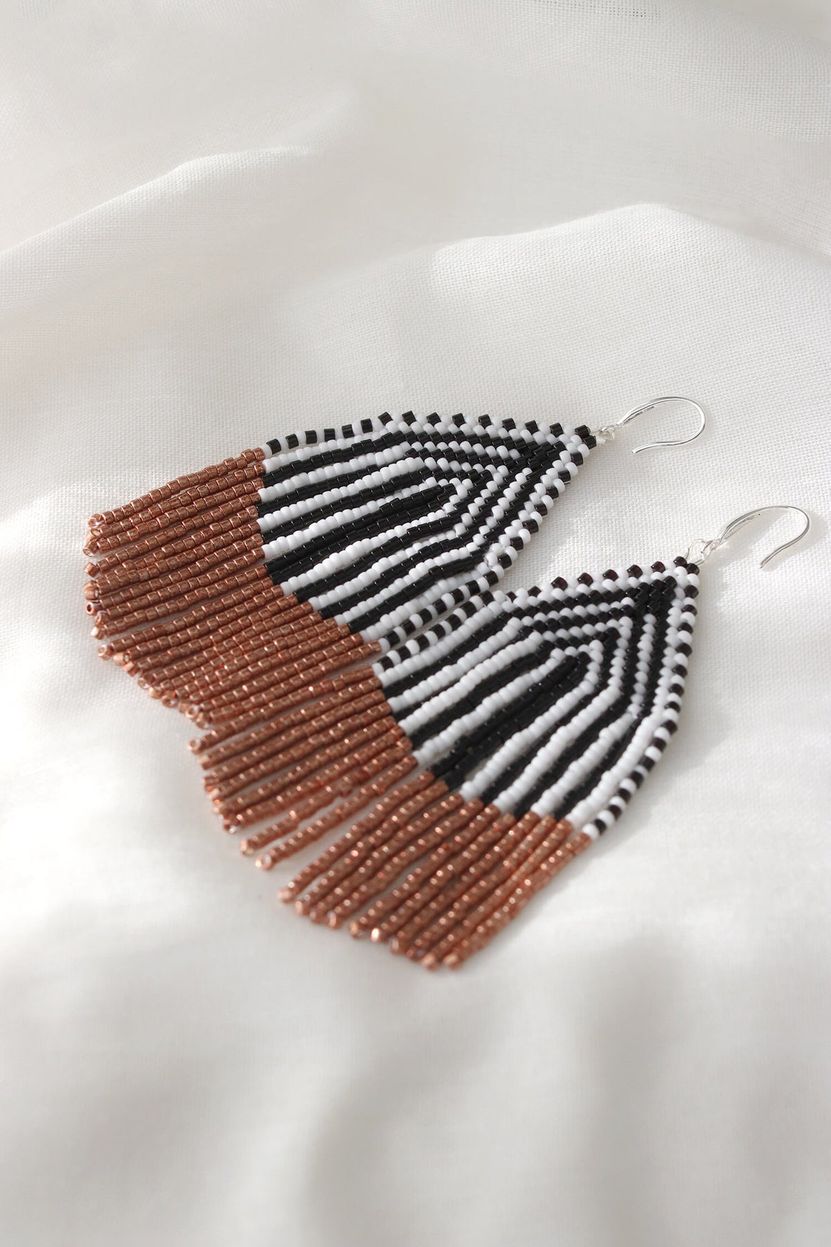 Saffron Threads Beaded Drops Earring