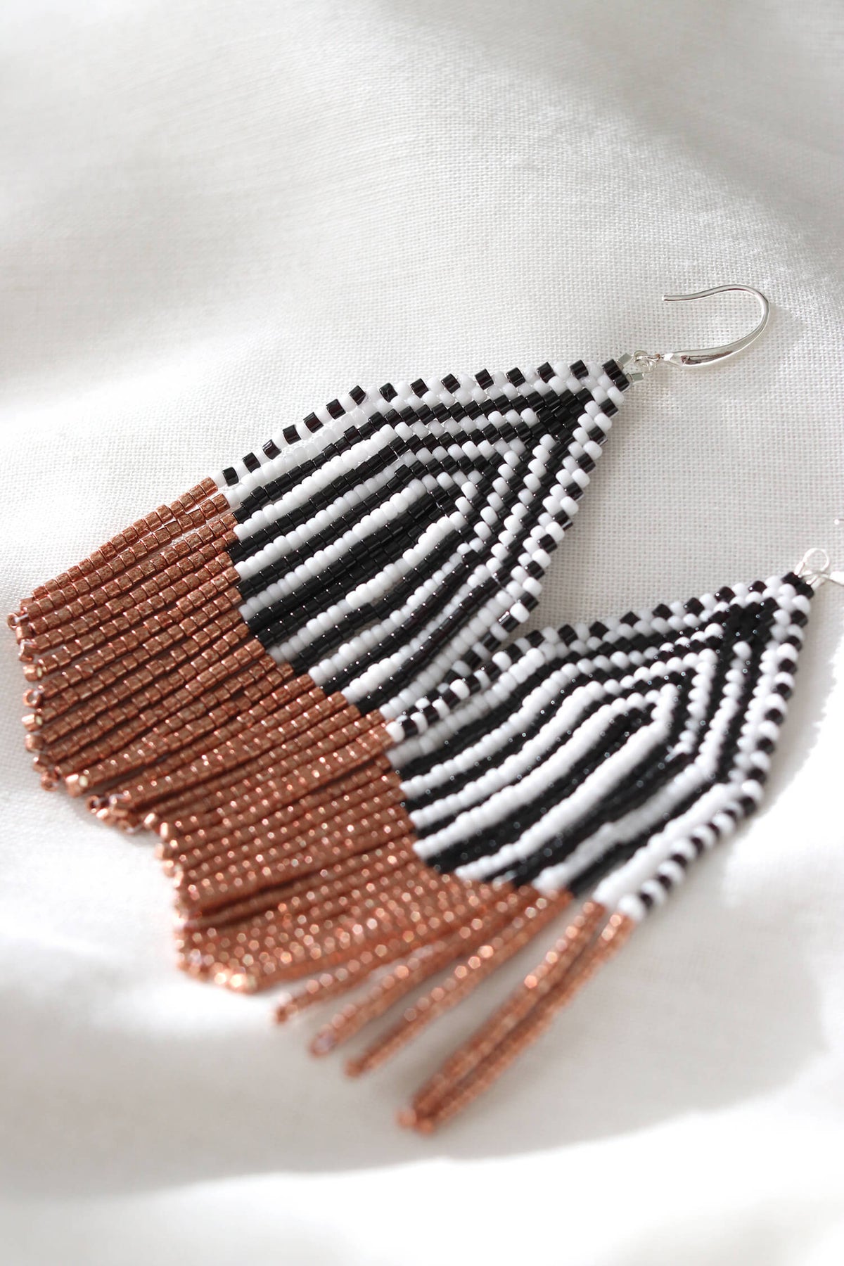 Saffron Threads Beaded Drops Earring