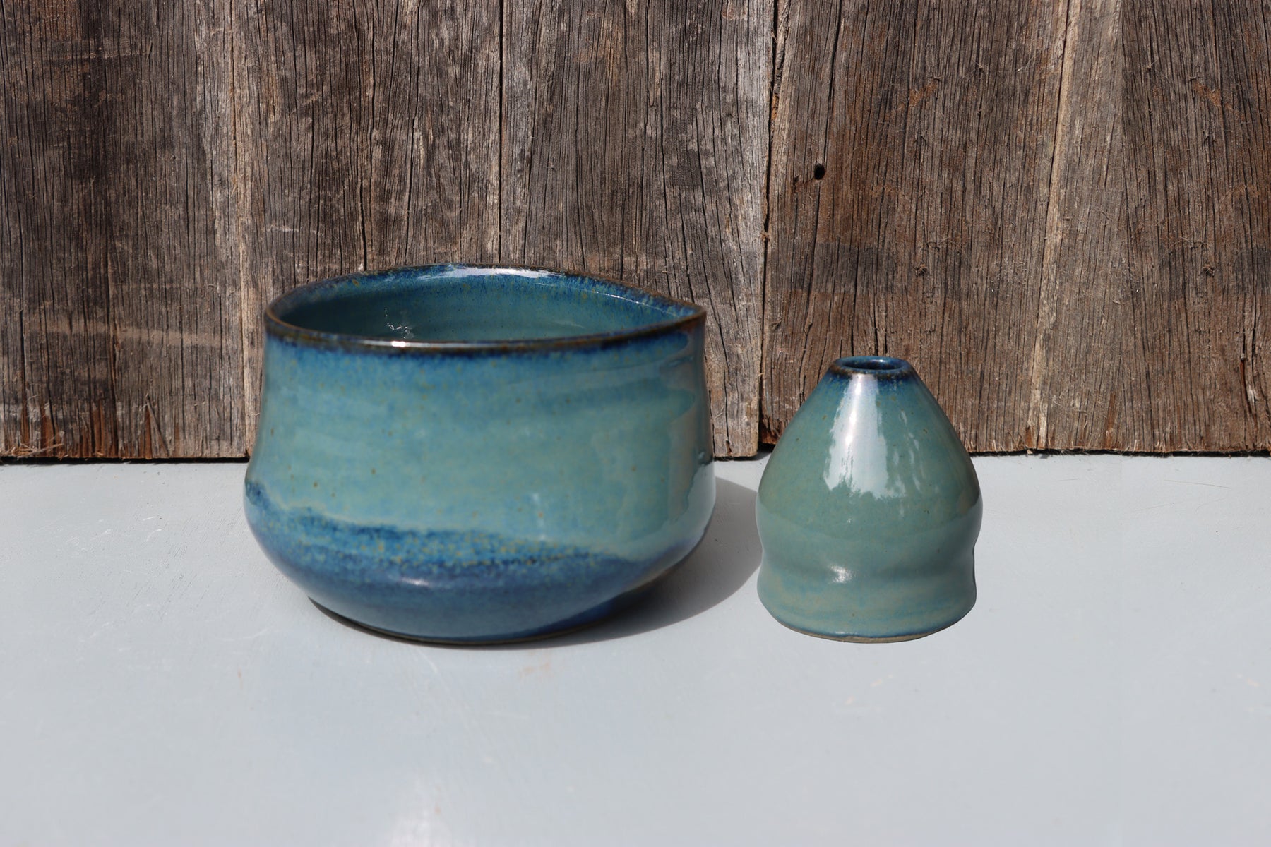 Matcha tea bowl sets: Blue Stoneware Hand Thrown Hand Made