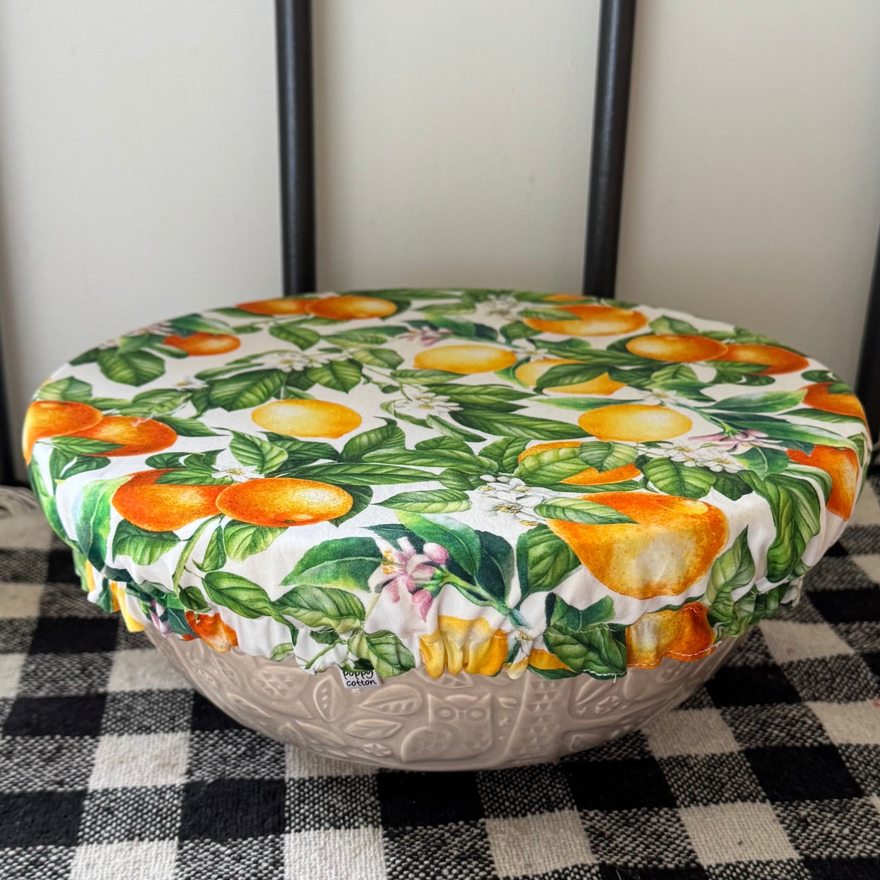 Oranges and Lemons Reversible Cotton Bowl Cover