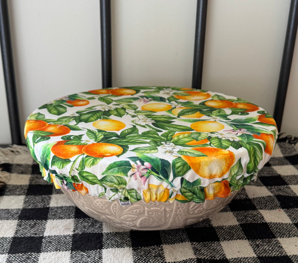 Oranges and Lemons Reversible Cotton Bowl Cover
