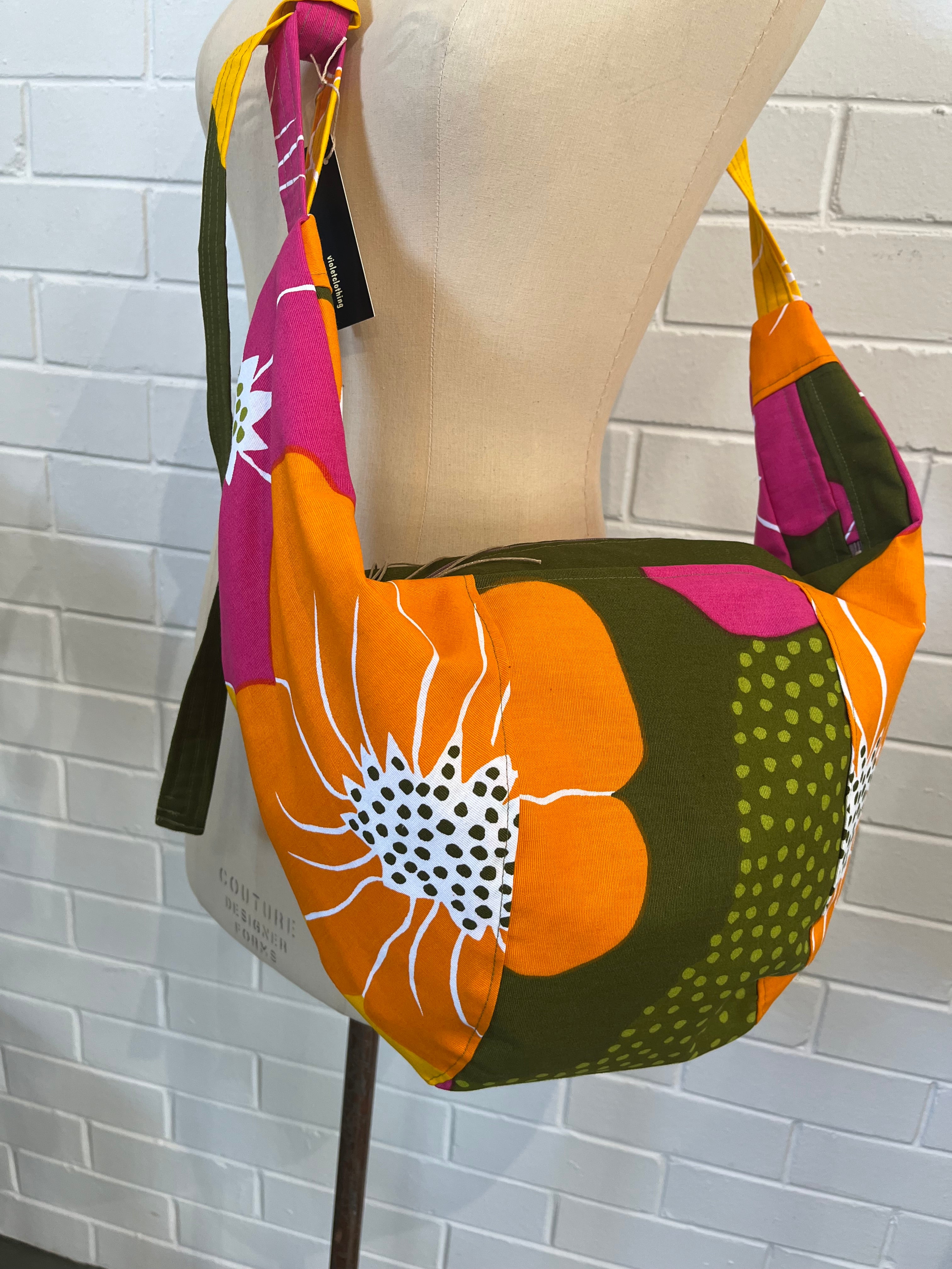 gorgeous vintage fabric EMILY bag - violetclothing - free postage