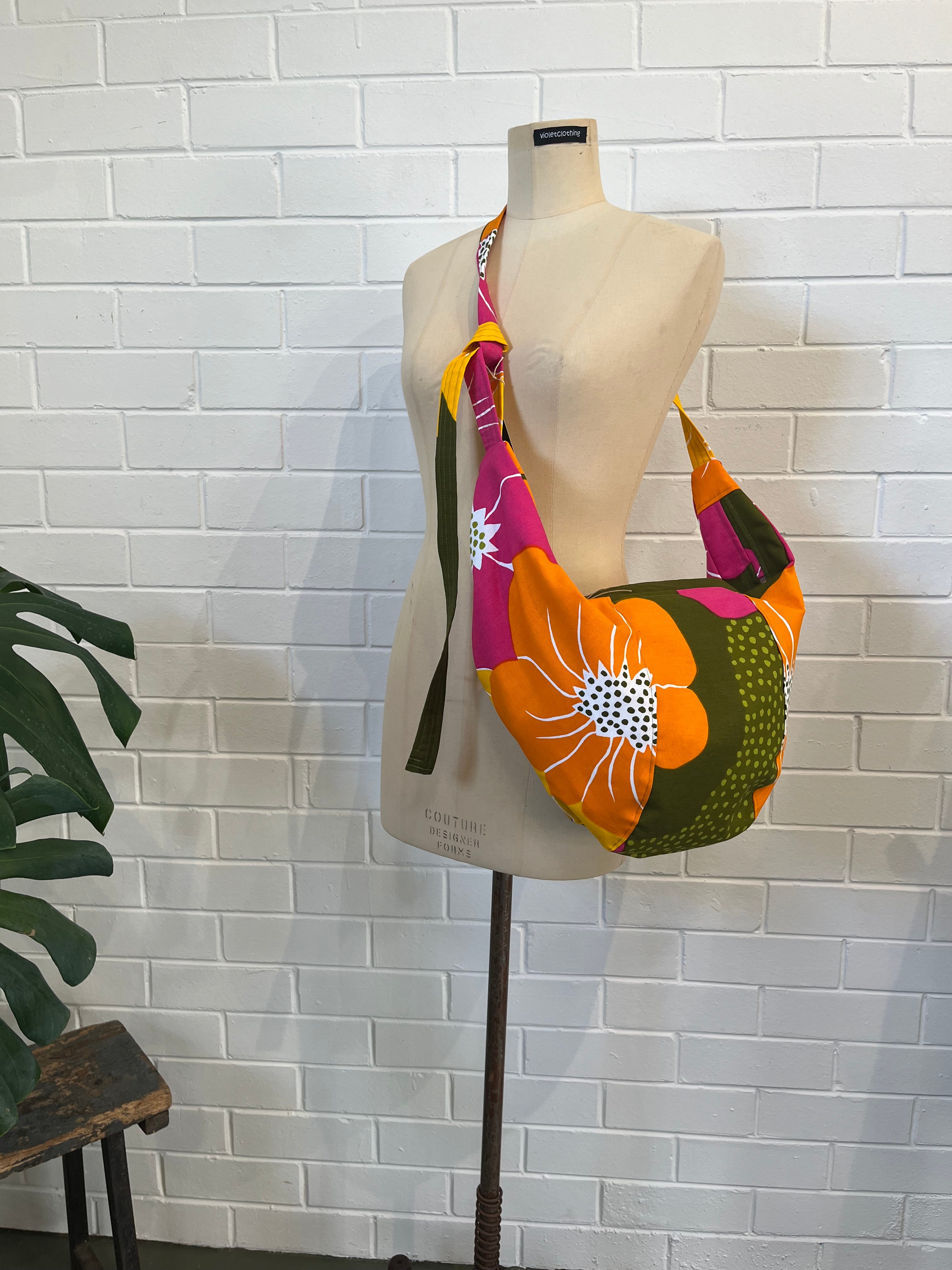 gorgeous vintage fabric EMILY bag - violetclothing - free postage