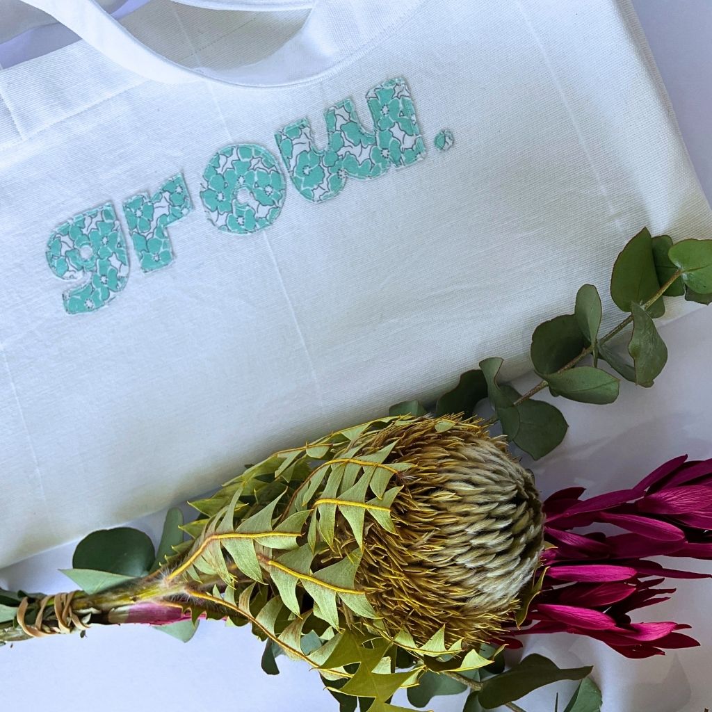 Simply Sweet Tote Bag| Raw Edge Floral Appliqué | Personalise