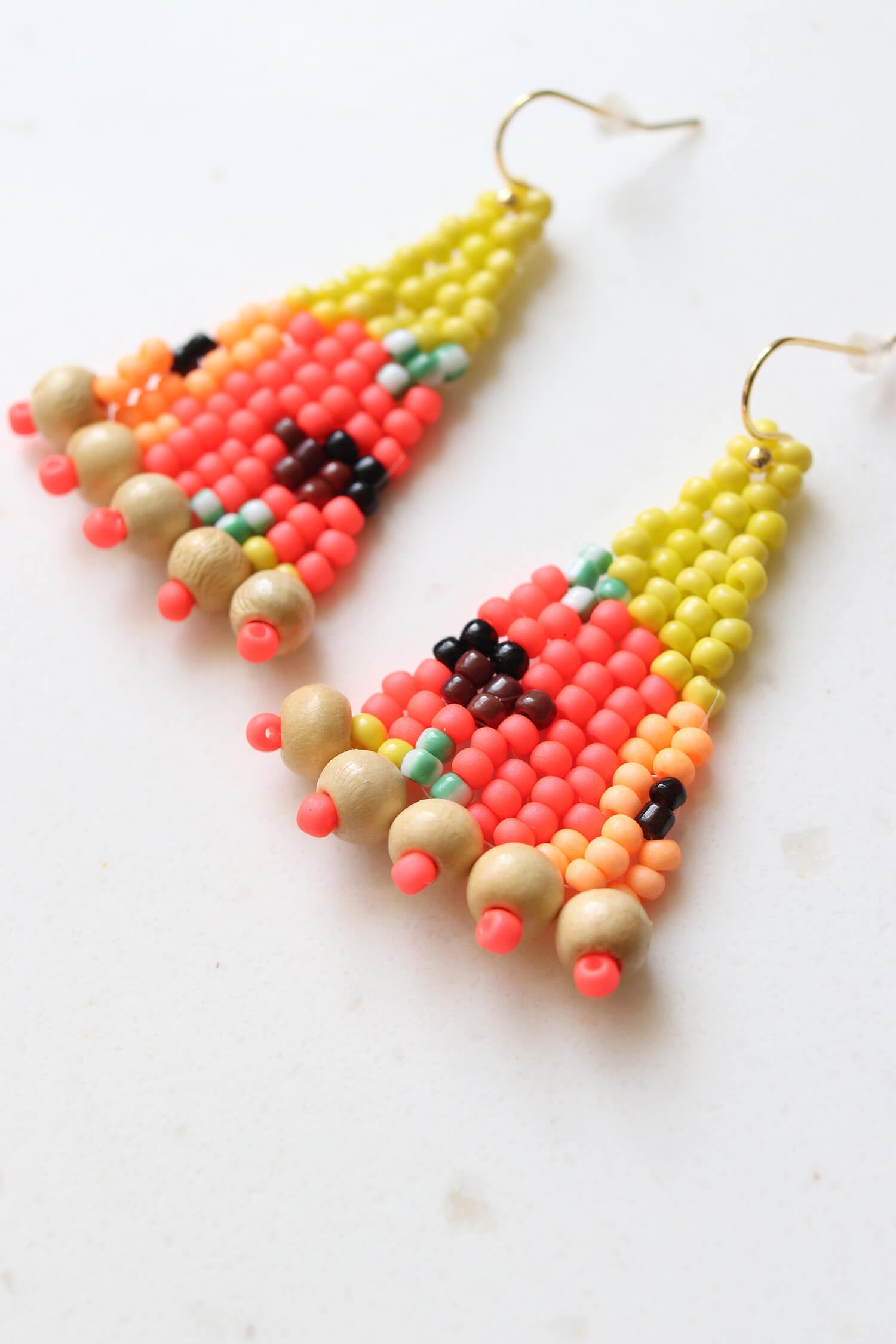 Artisan Flower Beaded Earrings