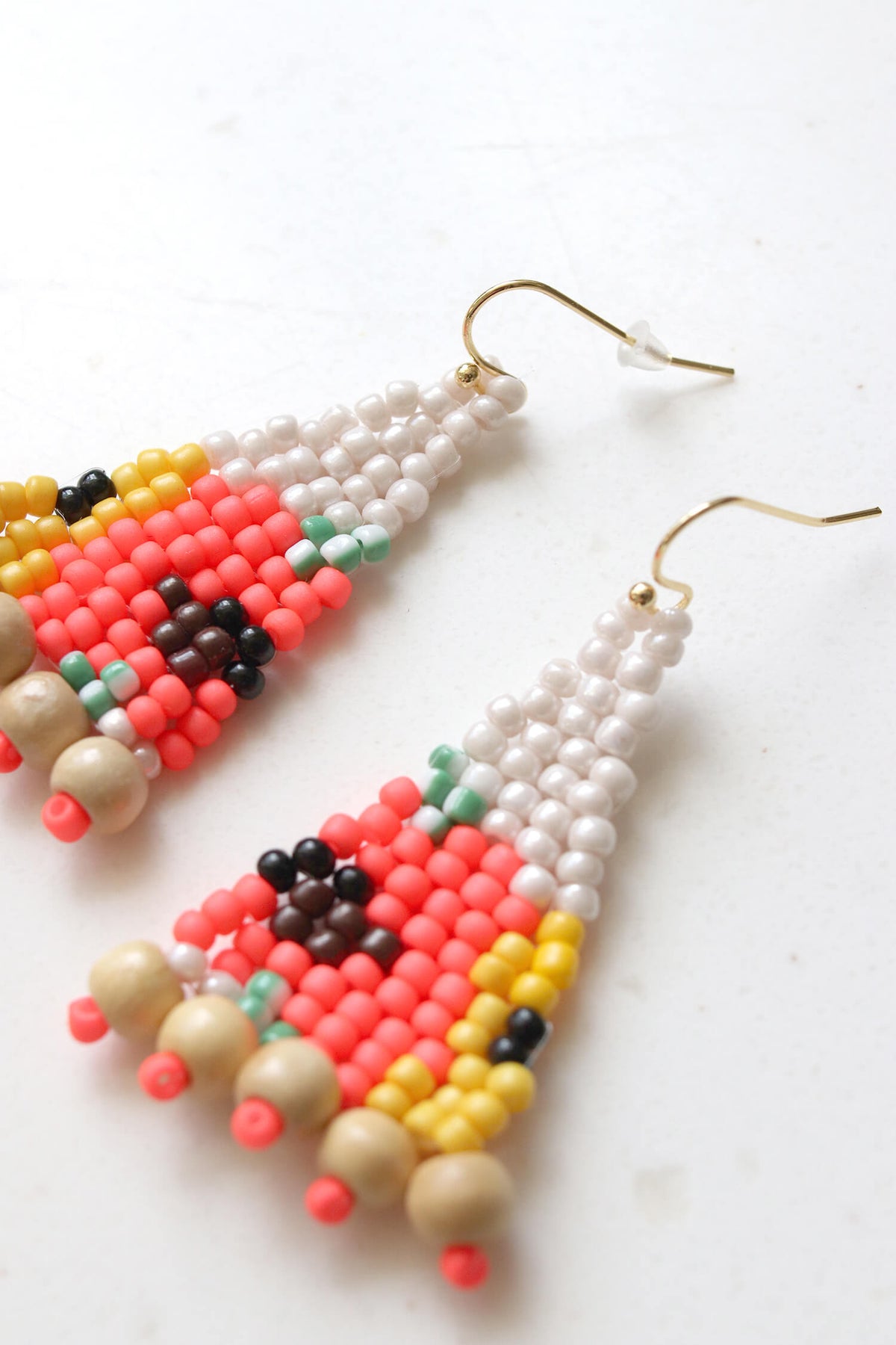Artisan Flower Beaded Earrings