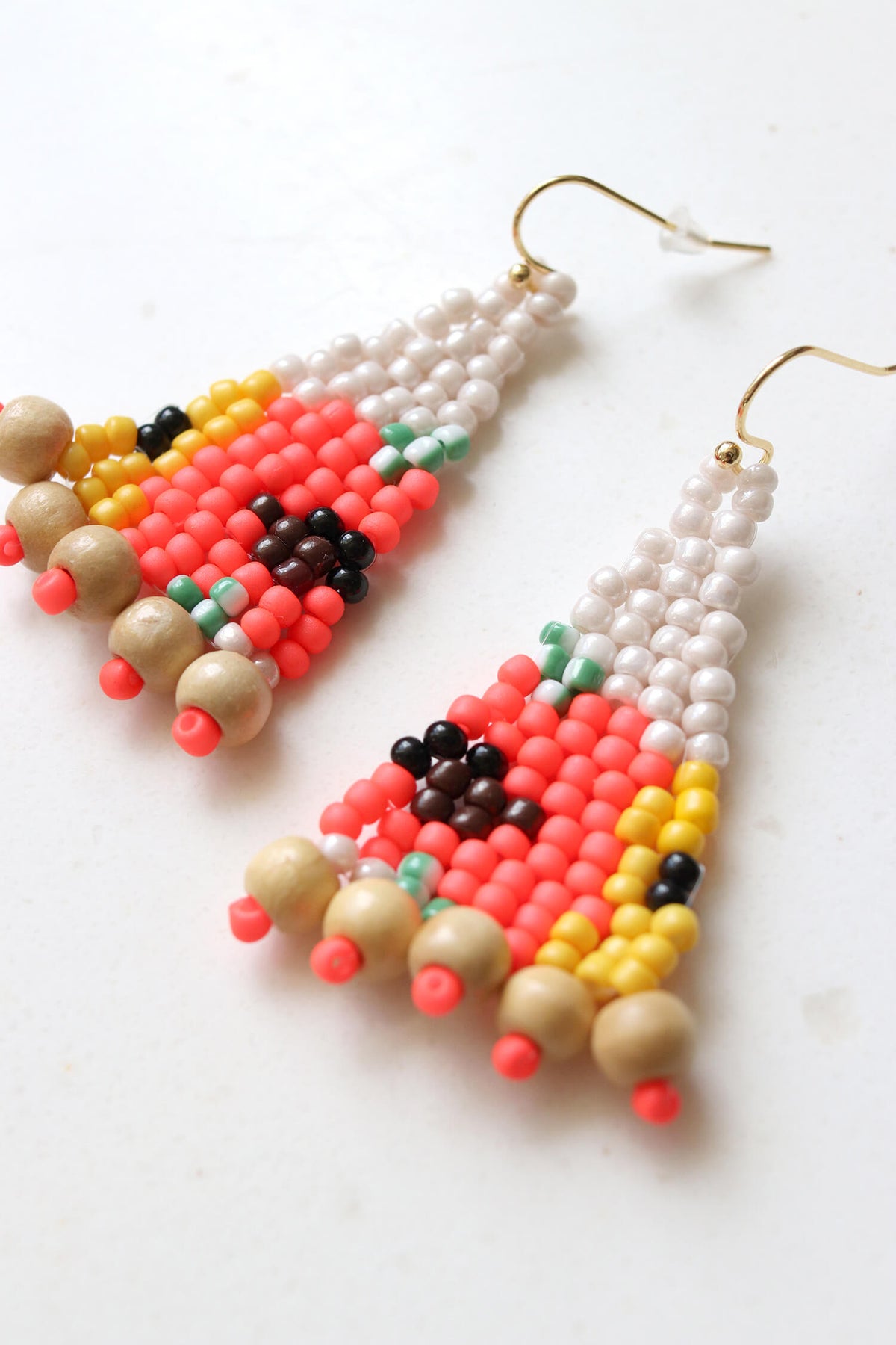 Artisan Flower Beaded Earrings